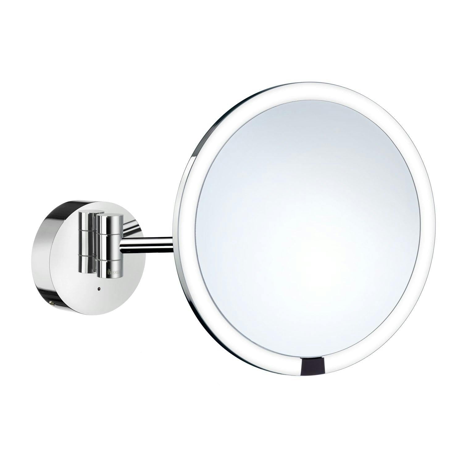 Rackhams Light Polished Chrome Sensor Activated Led Mirror - Wall Mounted Extendable Swing Arm 7X Magnification Rechargable Battery Bathroom Makeup Or Shaving