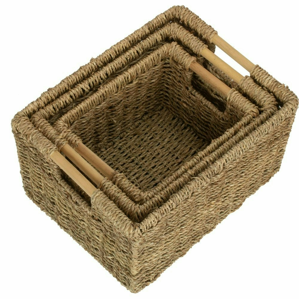 Red Hamper Nordic Seagrass Storage Basket - Set Of 3