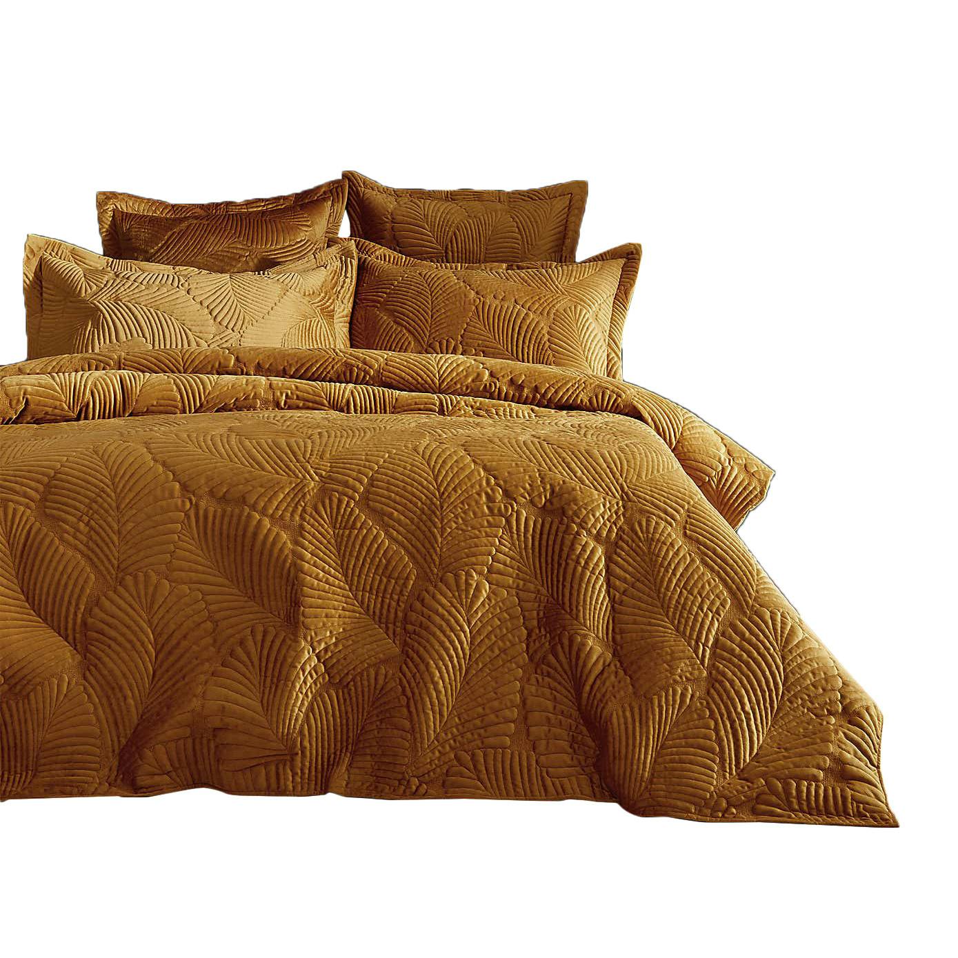 Paoletti Gold Palmeria Contemporary Oxford Pillowcase - 50Cm X 75Cm - 100% Mixed