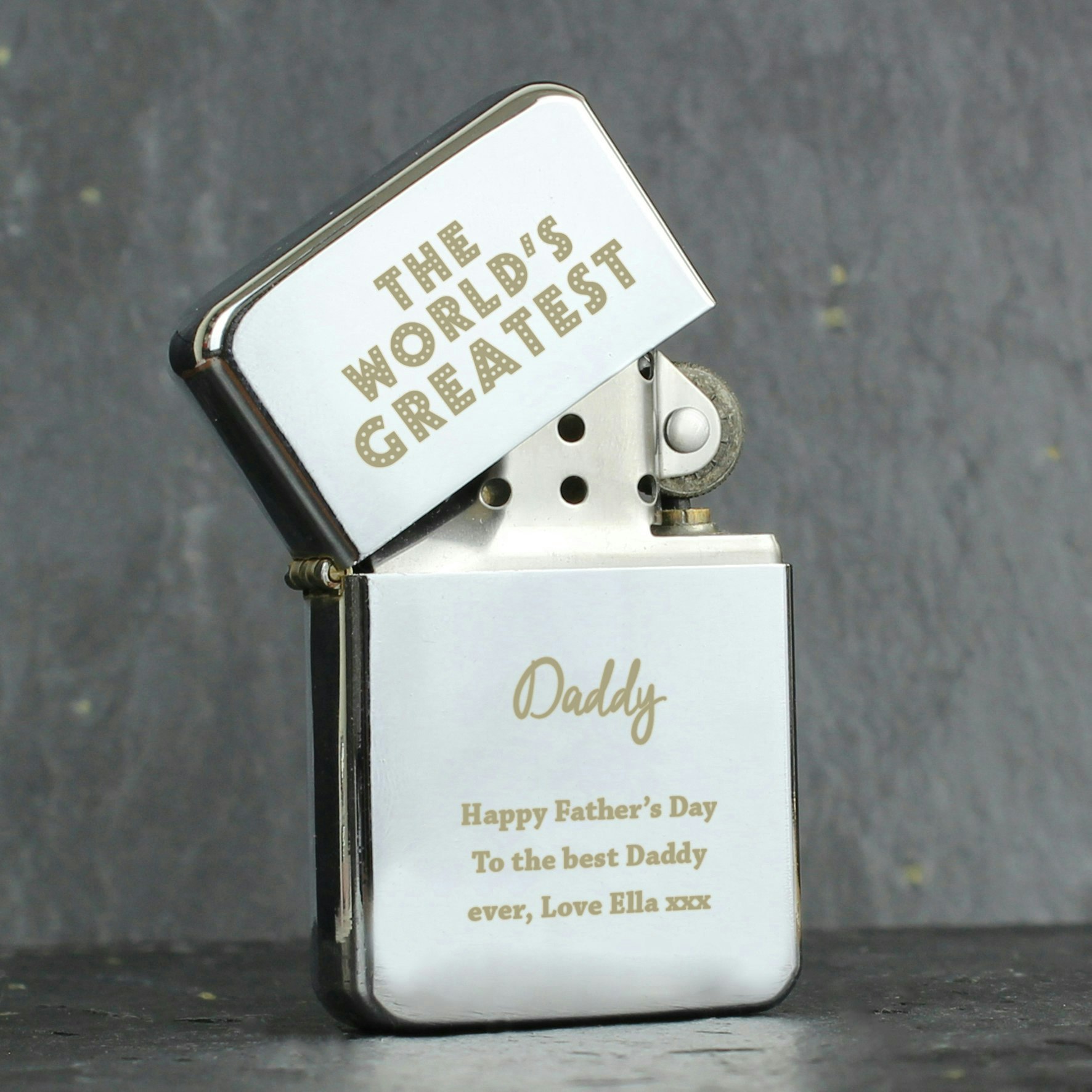 Personalised Memento Company Silver Personalised 'The World's Greatest' Lighter