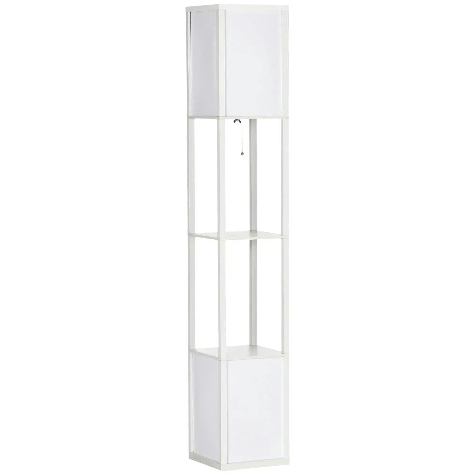 HOMCOM Shelf Floor Lamp with Dual Light, for Living Room, Bedroom in White - Image 6