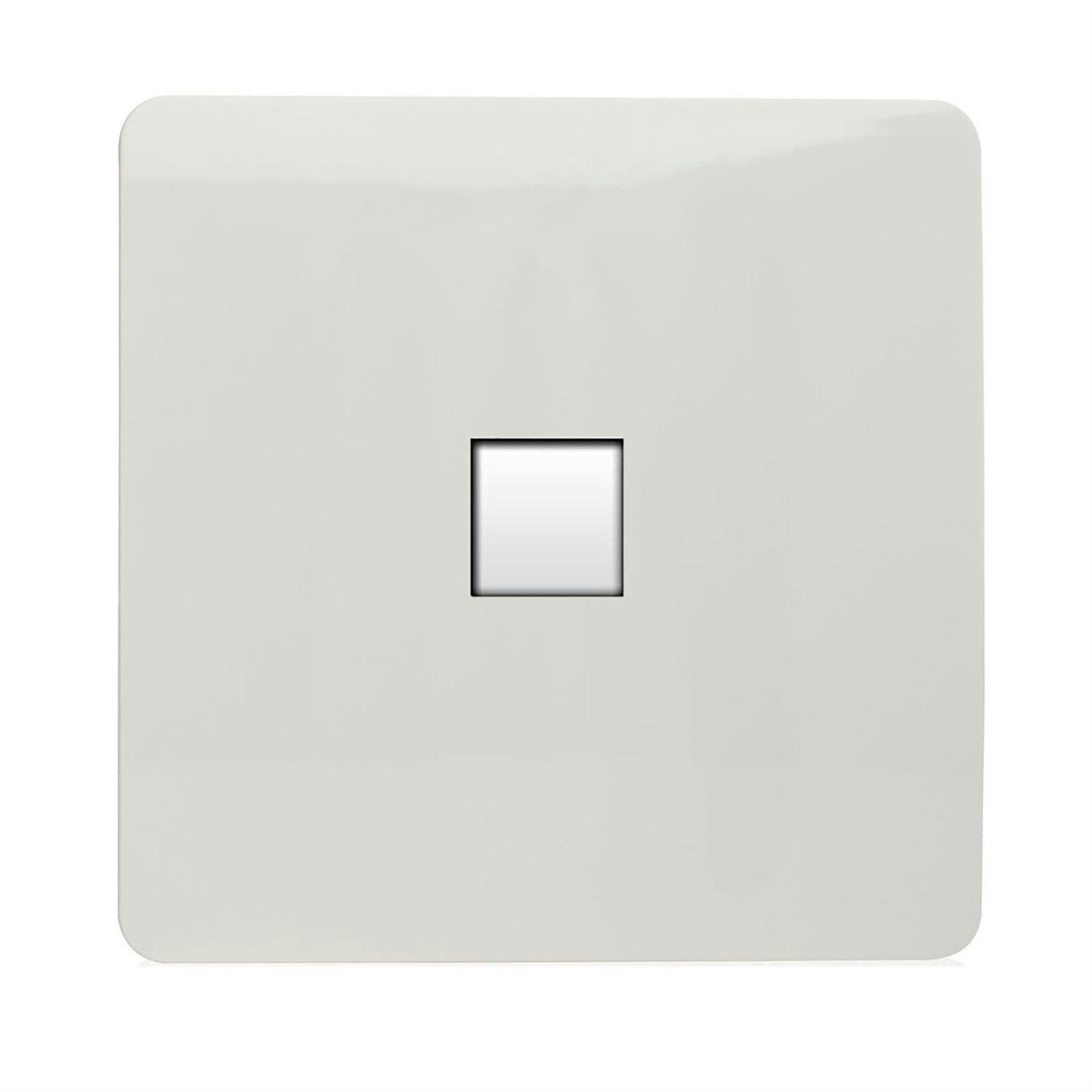 Trendi Switch White 1 Gang Rj45 Cat 6 Modern Designer Pc Ethernet Socket In Ice