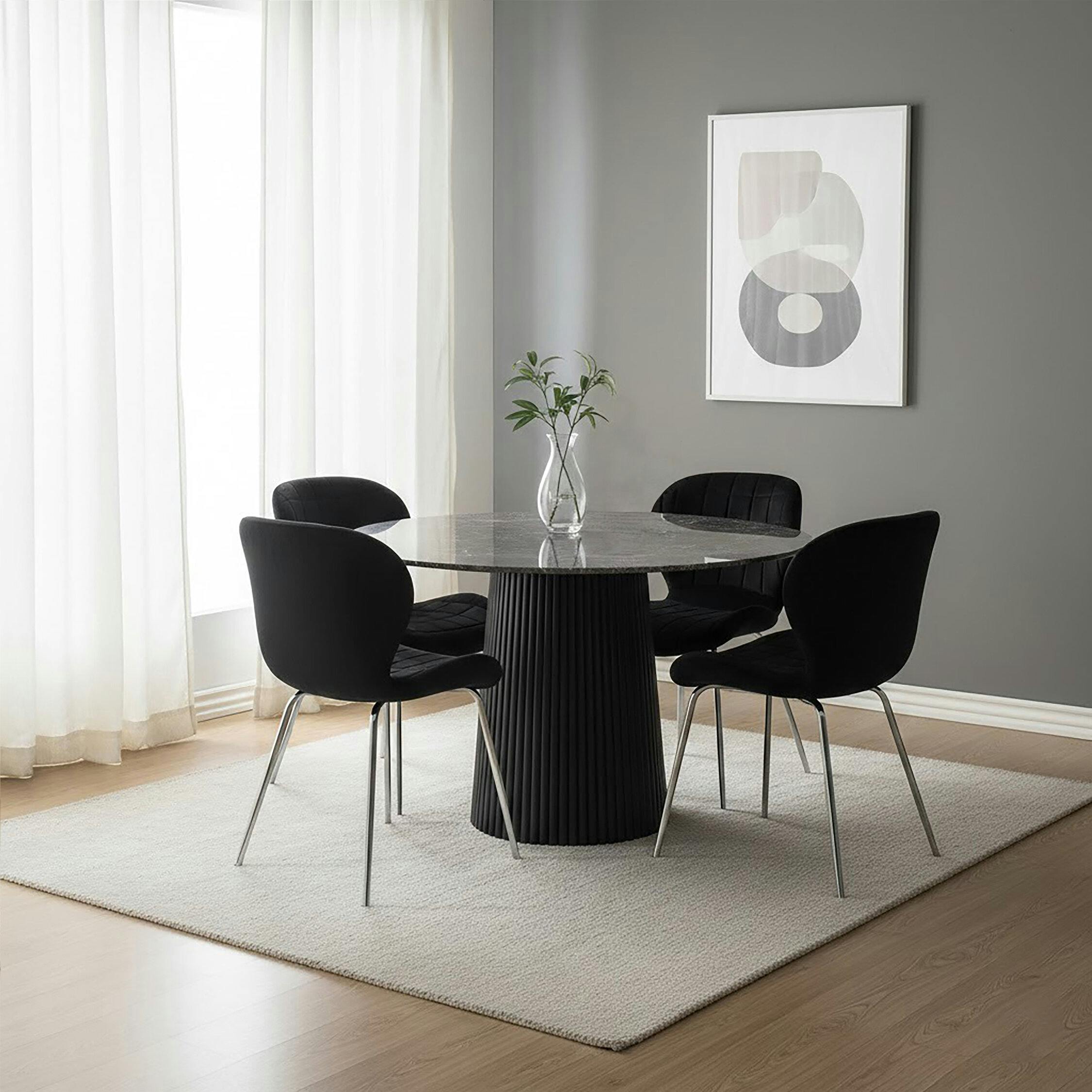 Premier Housewares - Warton Bar Stool - Velvet - Grey - 106 x 46 x 53cm - Image 5