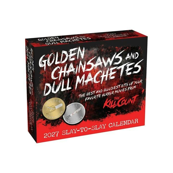 Rackhams Golden The Kill Count, Chainsaws & Dull Machetes Desk Calendar 2027, Desk Calendars, Day To View, Entertainment, Gift - Image 5
