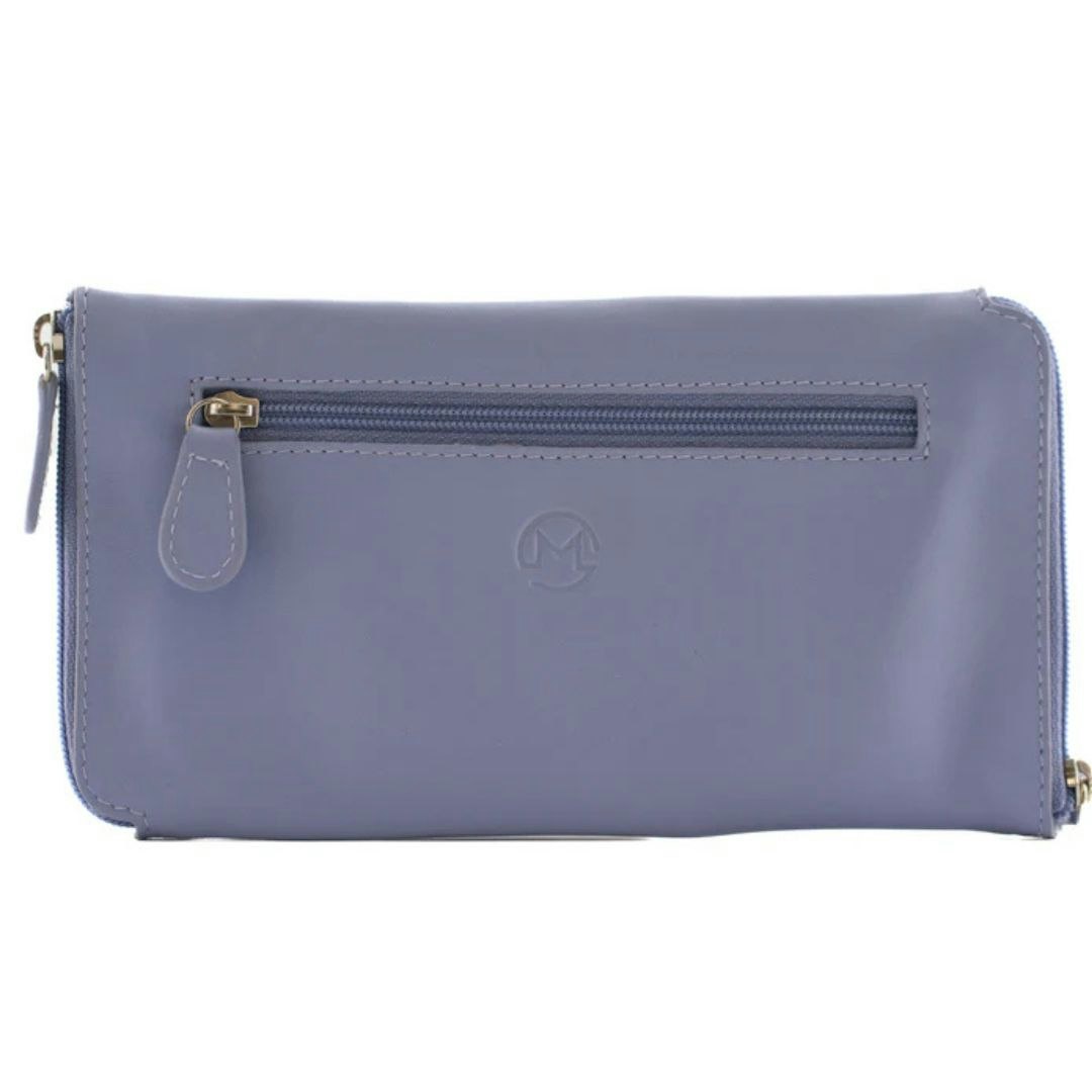 Mala Leather Purple Double Zipped Leather Glasses Case – Holds 2 Pairs Of Glasses