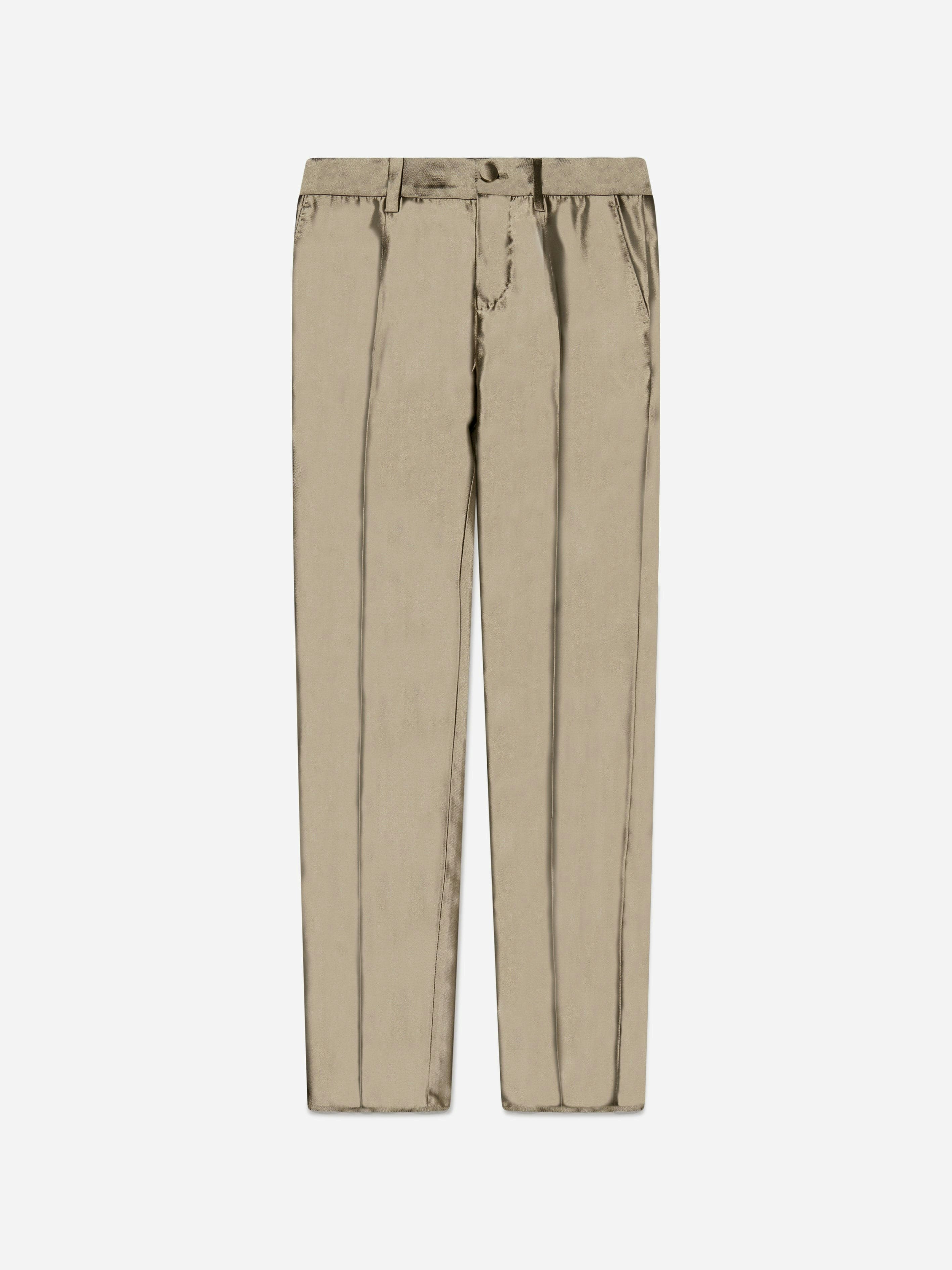 Dolce & Gabbana Kids Boys Gold Dolce & Gabbana Silk Suit Trousers In - 10 Yrs