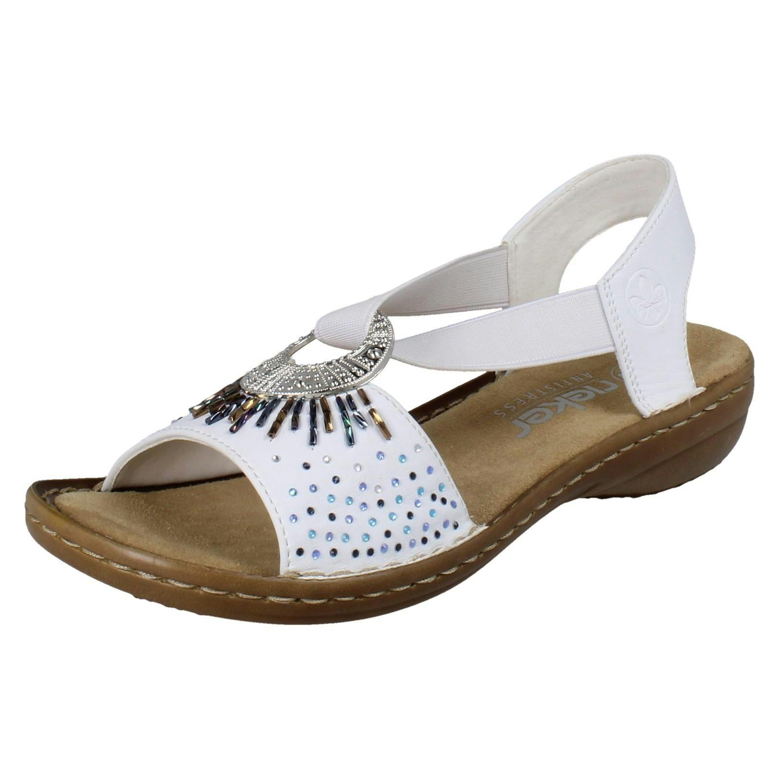 Rieker Women's White Sandals 60880 - Uk 6.5
