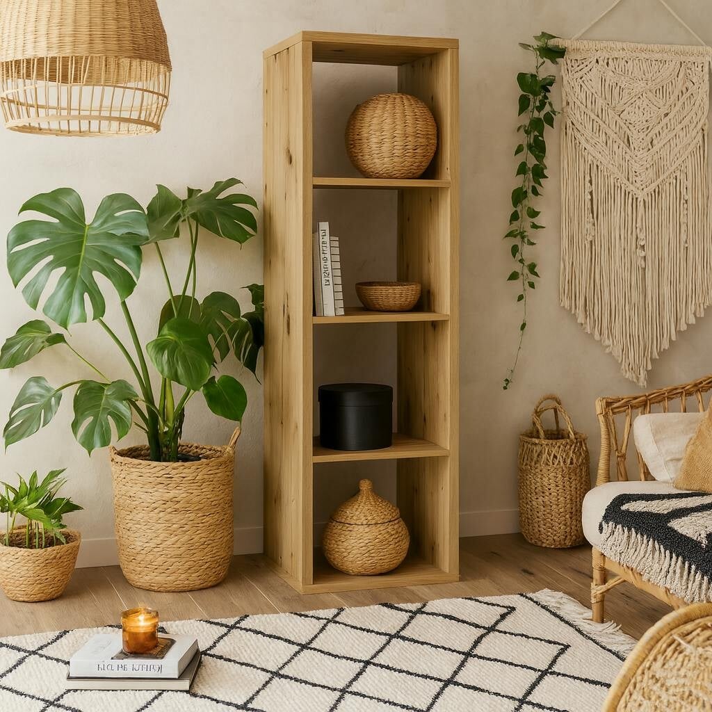 Rackhams Shanghai Artisan Oak 4X1 Storage Unit 3 Shelves