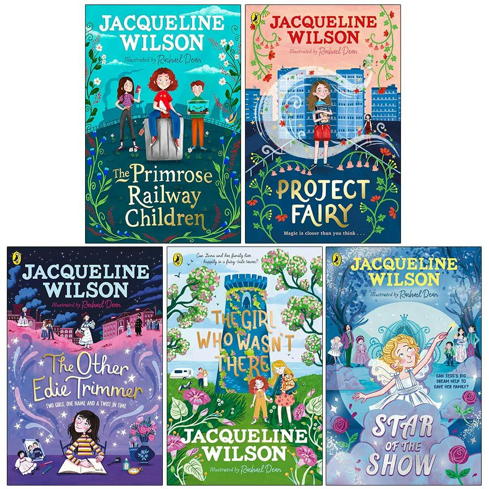 Various Publishers Girls Jacqueline Wilson 5 Books Set (The Who Wasn't There, The Other Edie Trimmer, The Primrose Railway Children, Project Fairy, Star Of The Show)