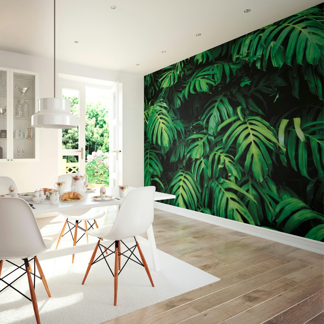 Origin Murals Rainforest Leaves - Emerald - Emerald - Medium - W300cm X H240cm