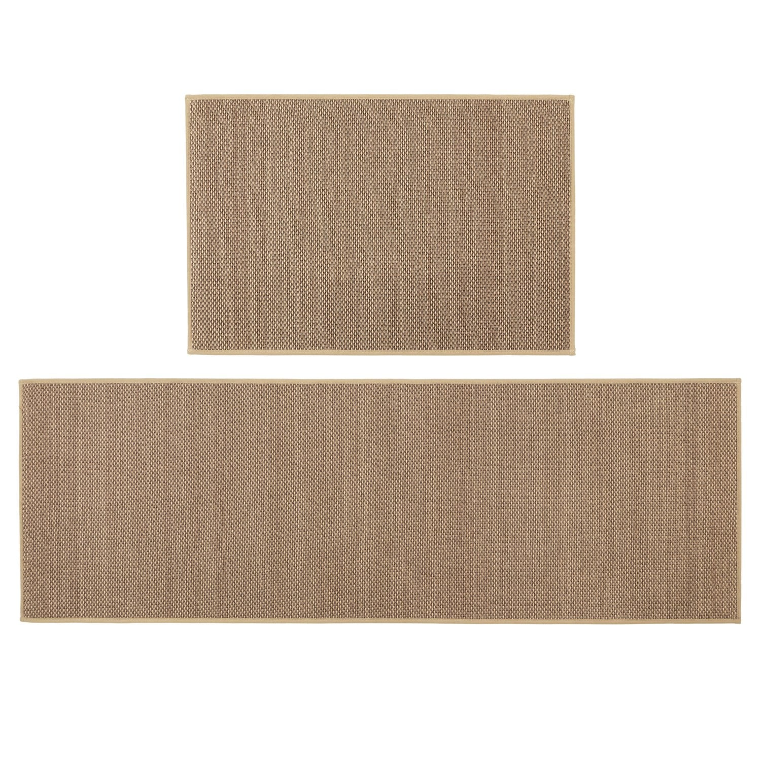 Rackhams Beige Antarra Machine Washable Entrance Doormat And Runner Set