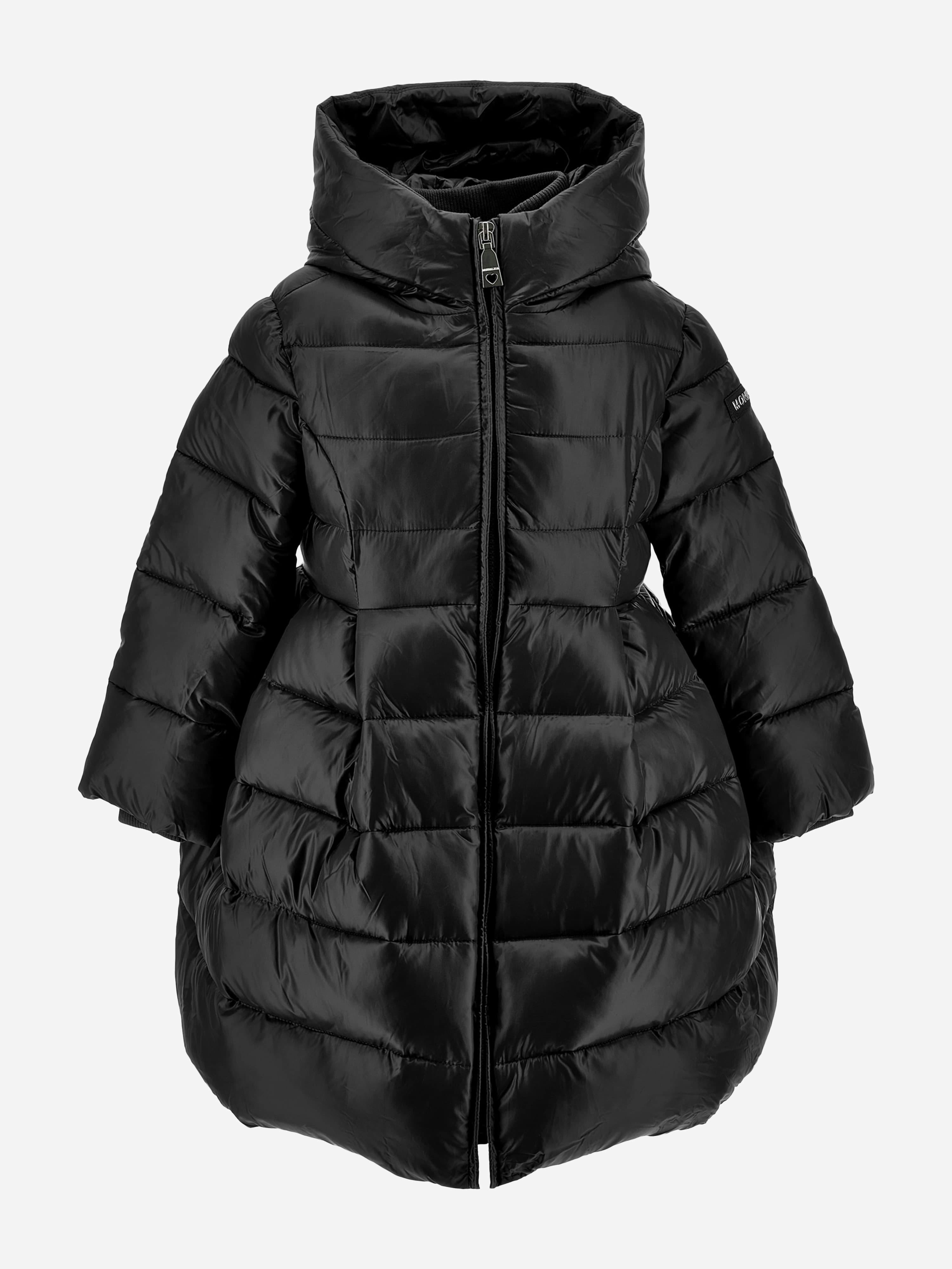 Monnalisa Girls Black Shiny Puffer Coat In - 3 Yrs