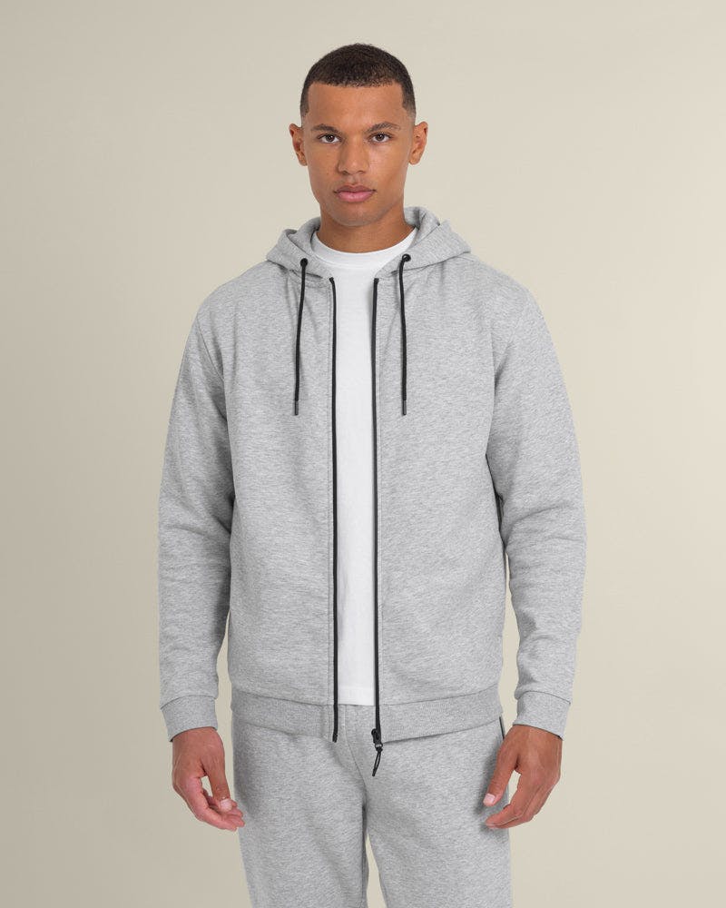Larsson & Co Grey Faaborg - Zip-Through Hoodie - L - Melange