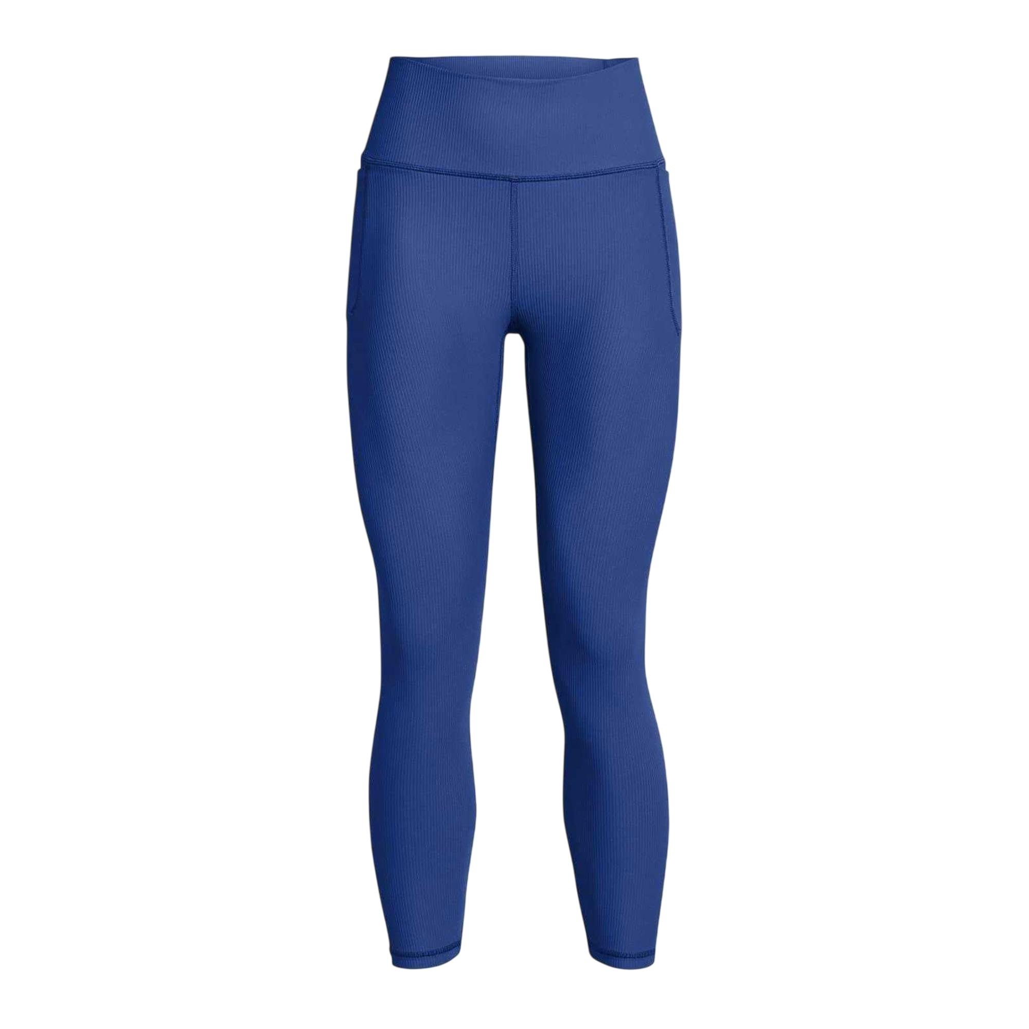 Under Armour Women's Blue / Meridian Ribbed High Rise Leggings - 12 Uk R - 83% Nylon/17% Elastane