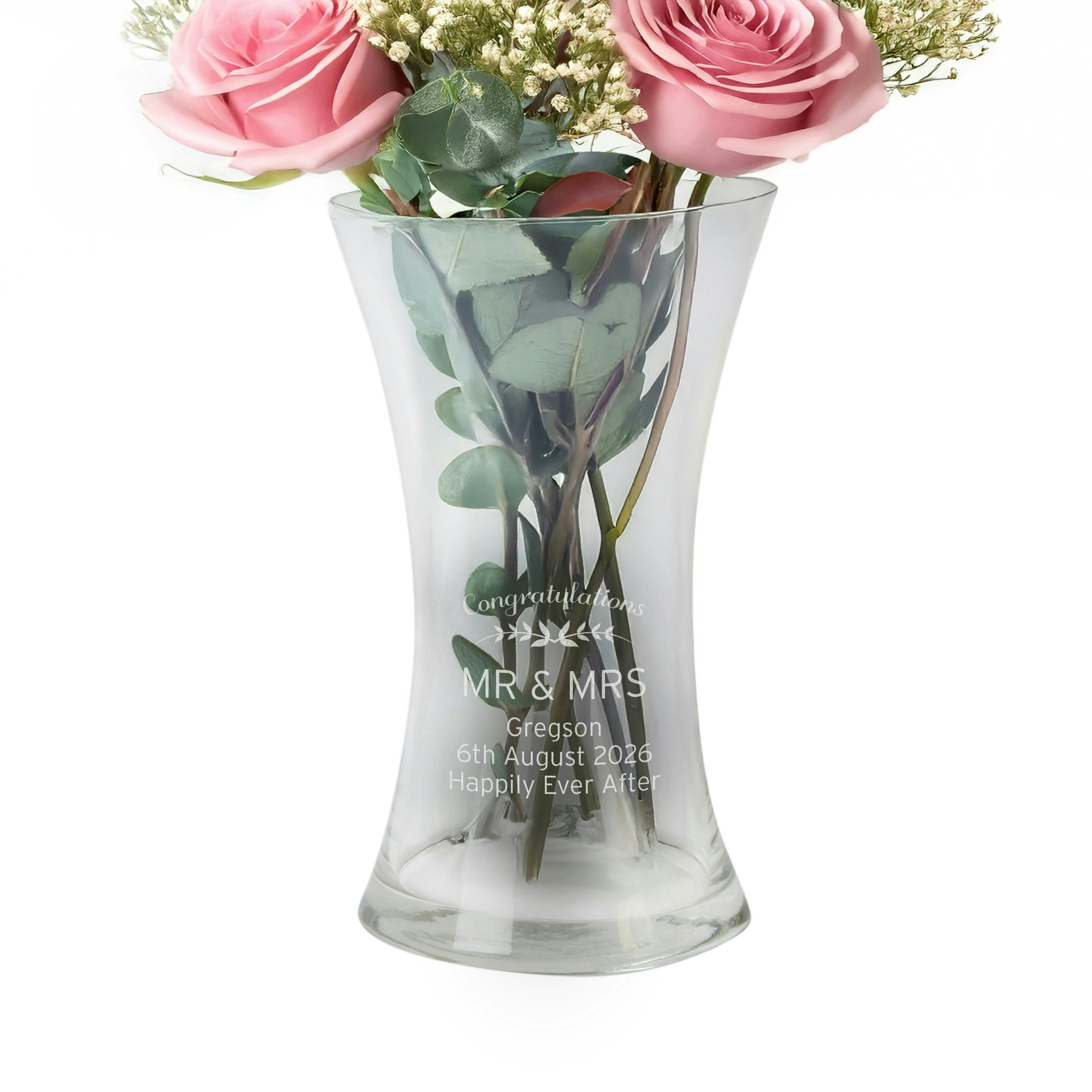 Rackhams Personalised Classic Glass Vase