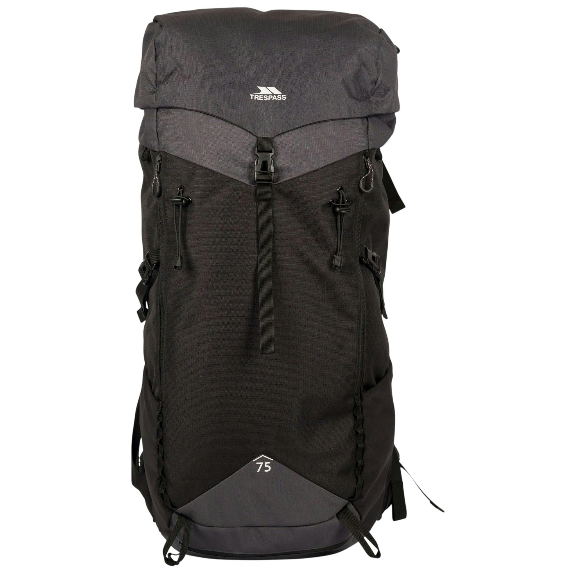 Trespass Black/Dark/Grey Pass 75L Hiking Backpack - / - One Size