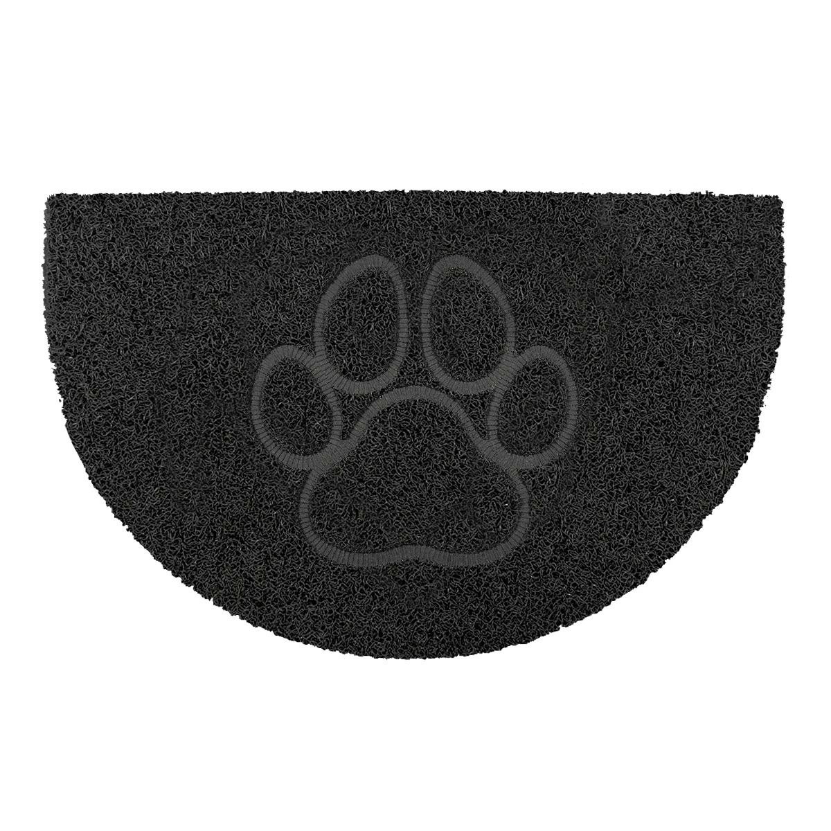 Rackhams Black Paw Half Moon Doormat In - Vinyl - 1