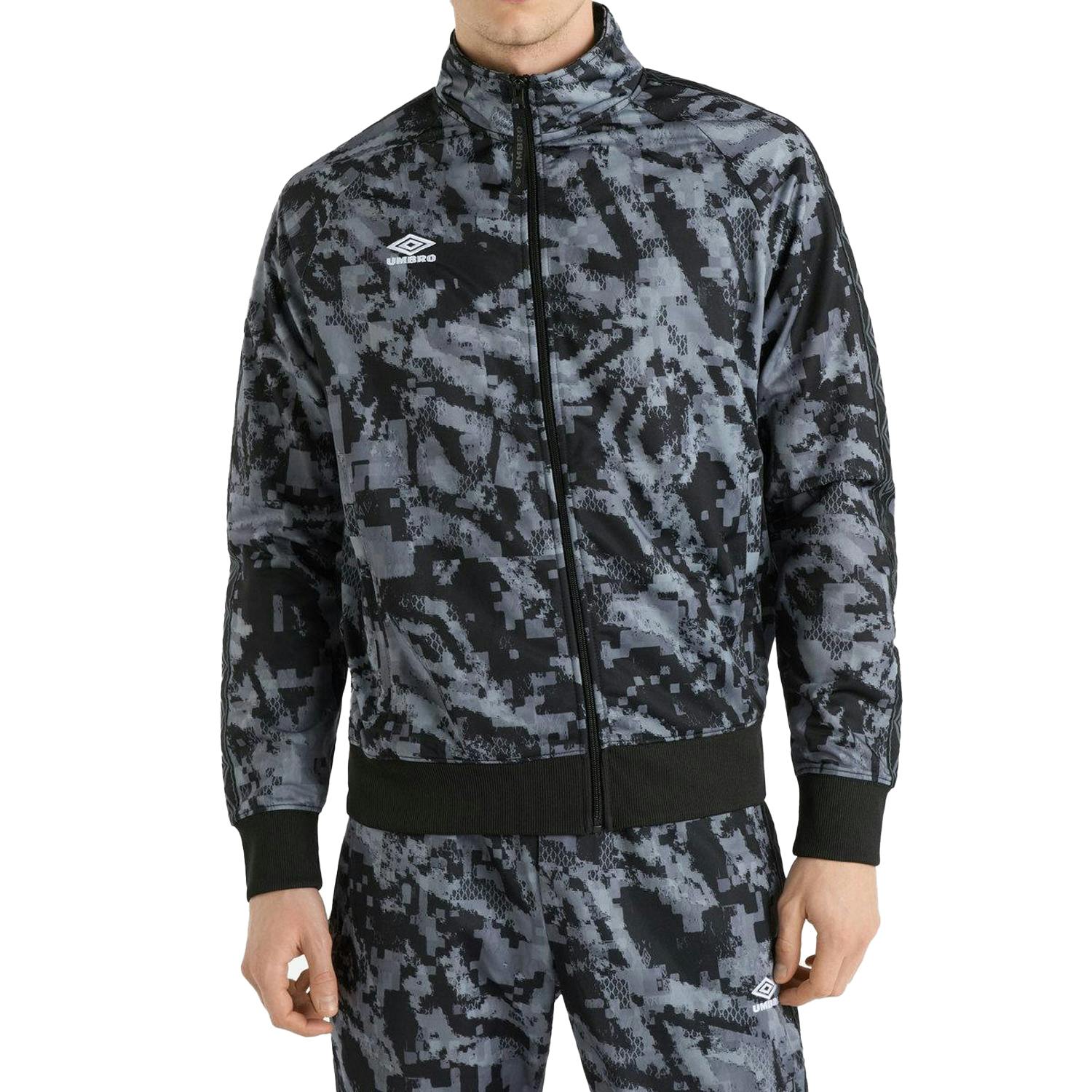 Umbro Men's Black Taped Track Jacket - Camo - Xs - Camo - 100% Polyester