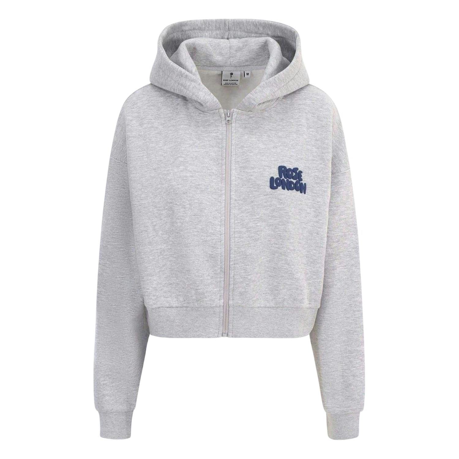 London Women's Grey Long-Sleeved Hoodie - Marl - 14 Uk - Marl - 100% Mixed