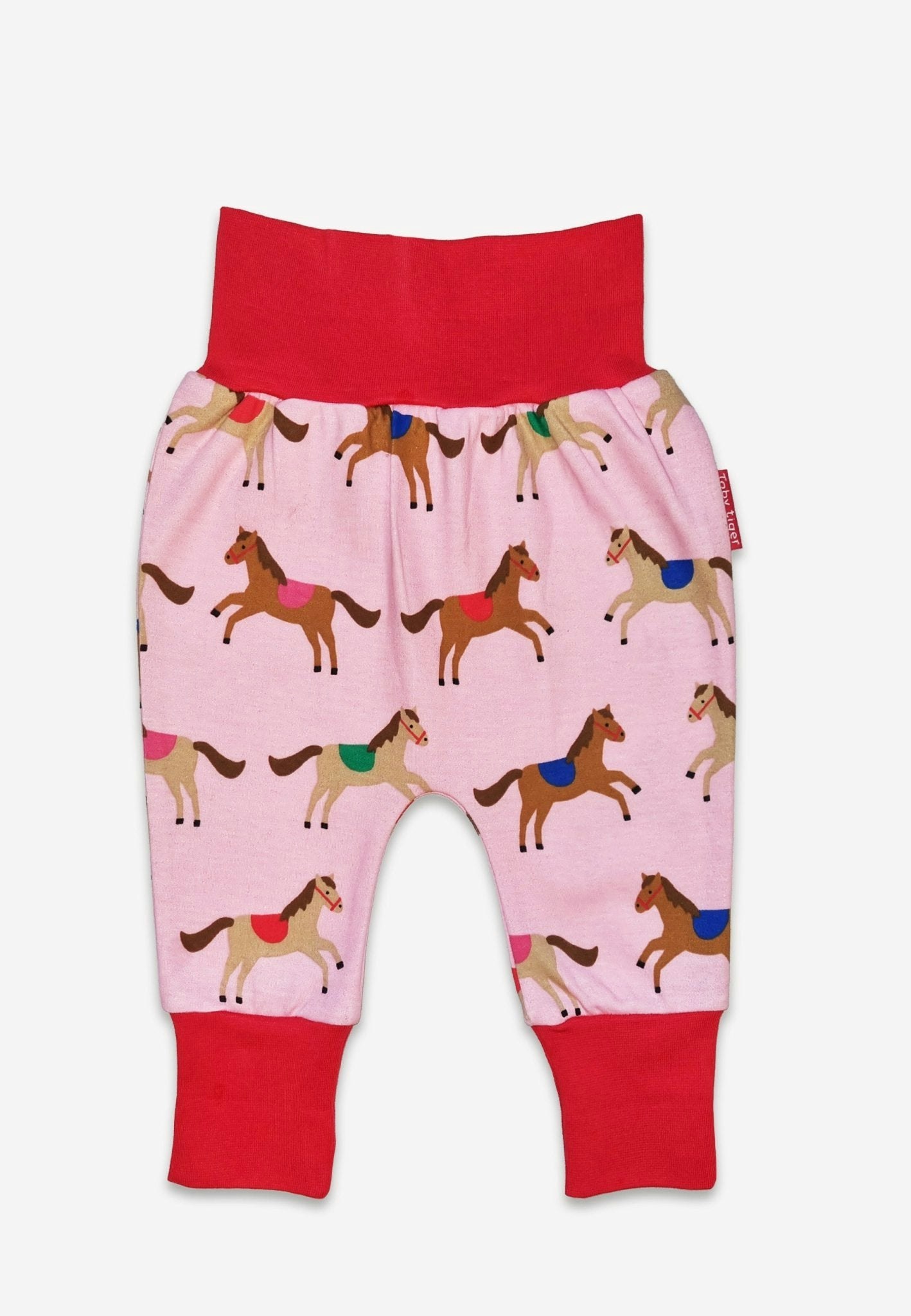 Toby Tiger Pink Organic Horse And Pony Print Yoga Pants - 2-3Y / 98Cm