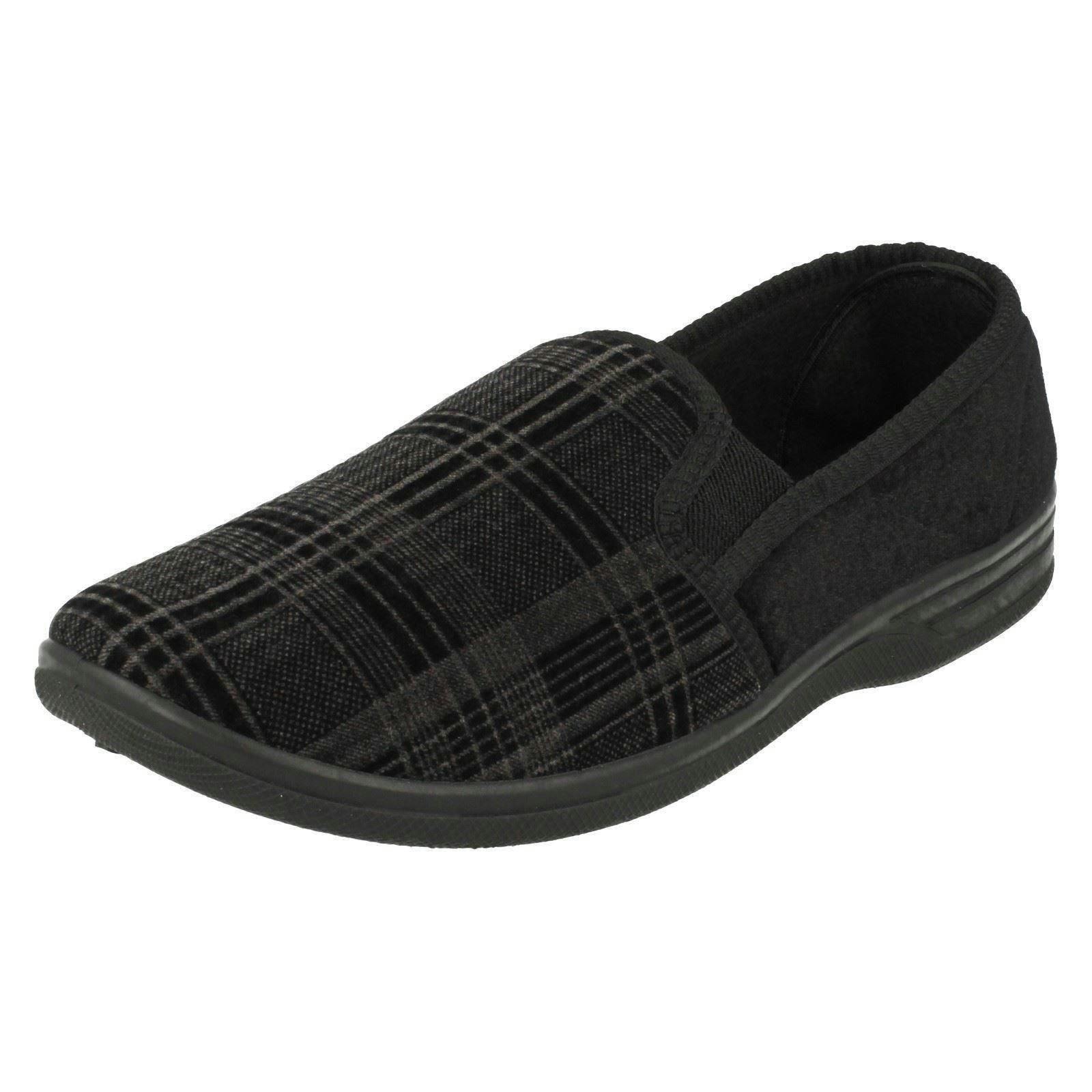 Spot On Men's Black Quality Slippers - Uk 10