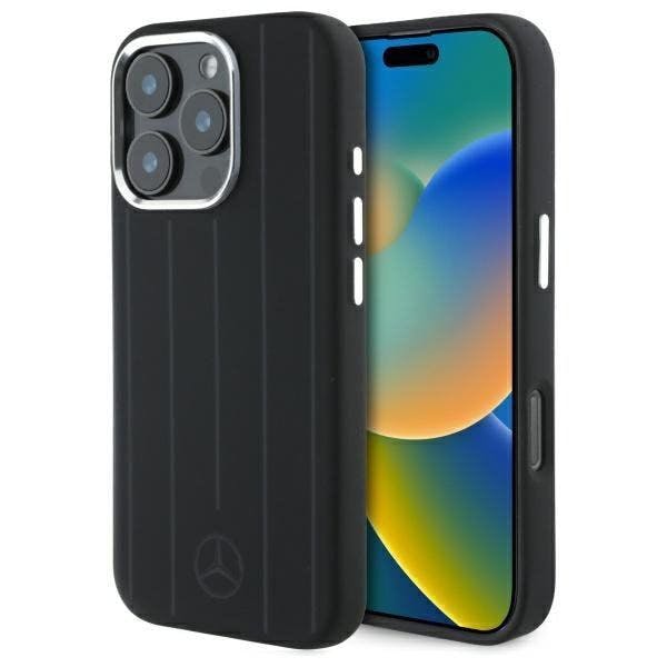 Mercedes Black Benz Silicone Vertical Tonal Stripes Case With Magsafe For Iphone 16 Pro Max 6.9" - Mehmp16x23suvsk