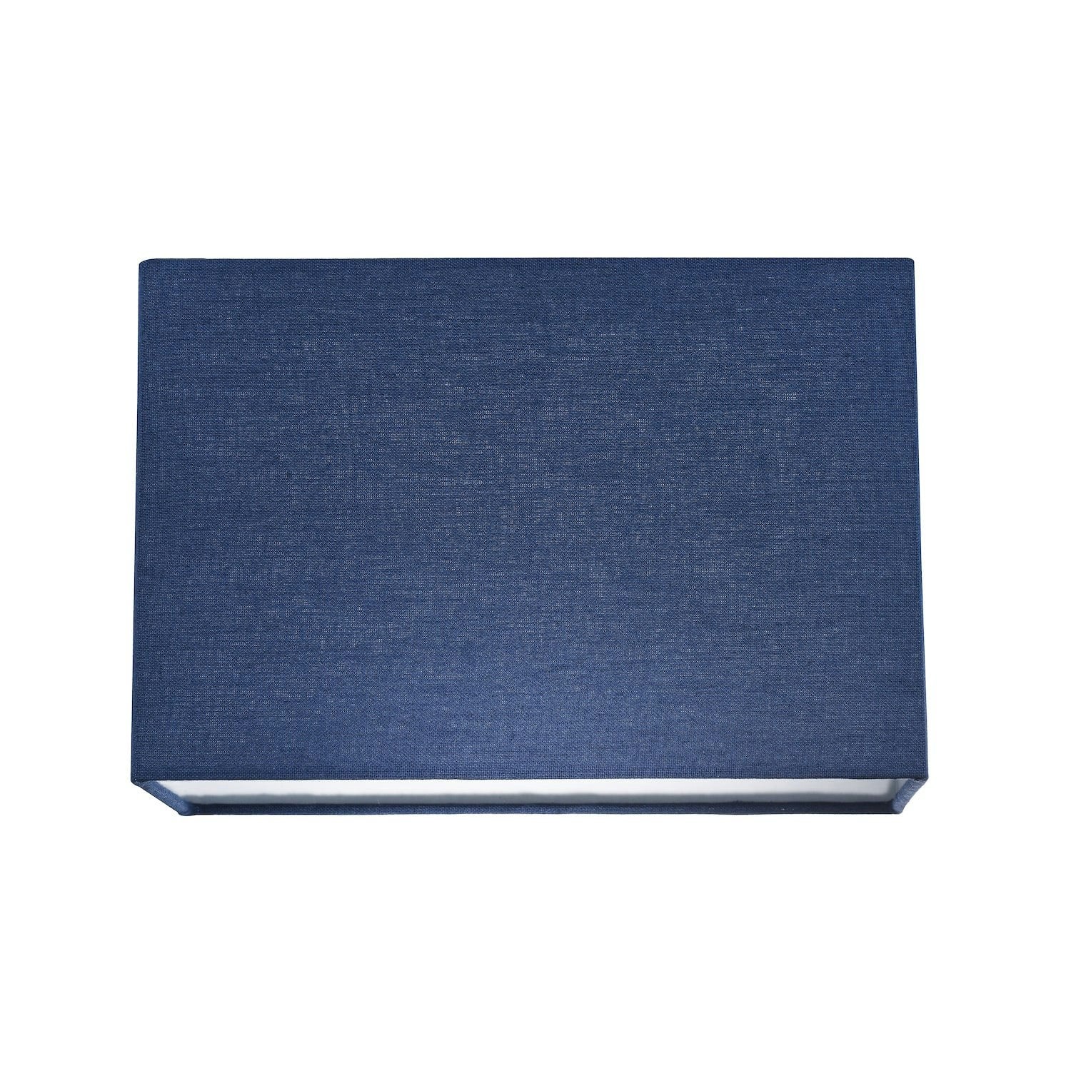 Happy Homewares Blue Contemporary And Stylish Navy Midnight Linen Fabric Rectangular Lamp Shade