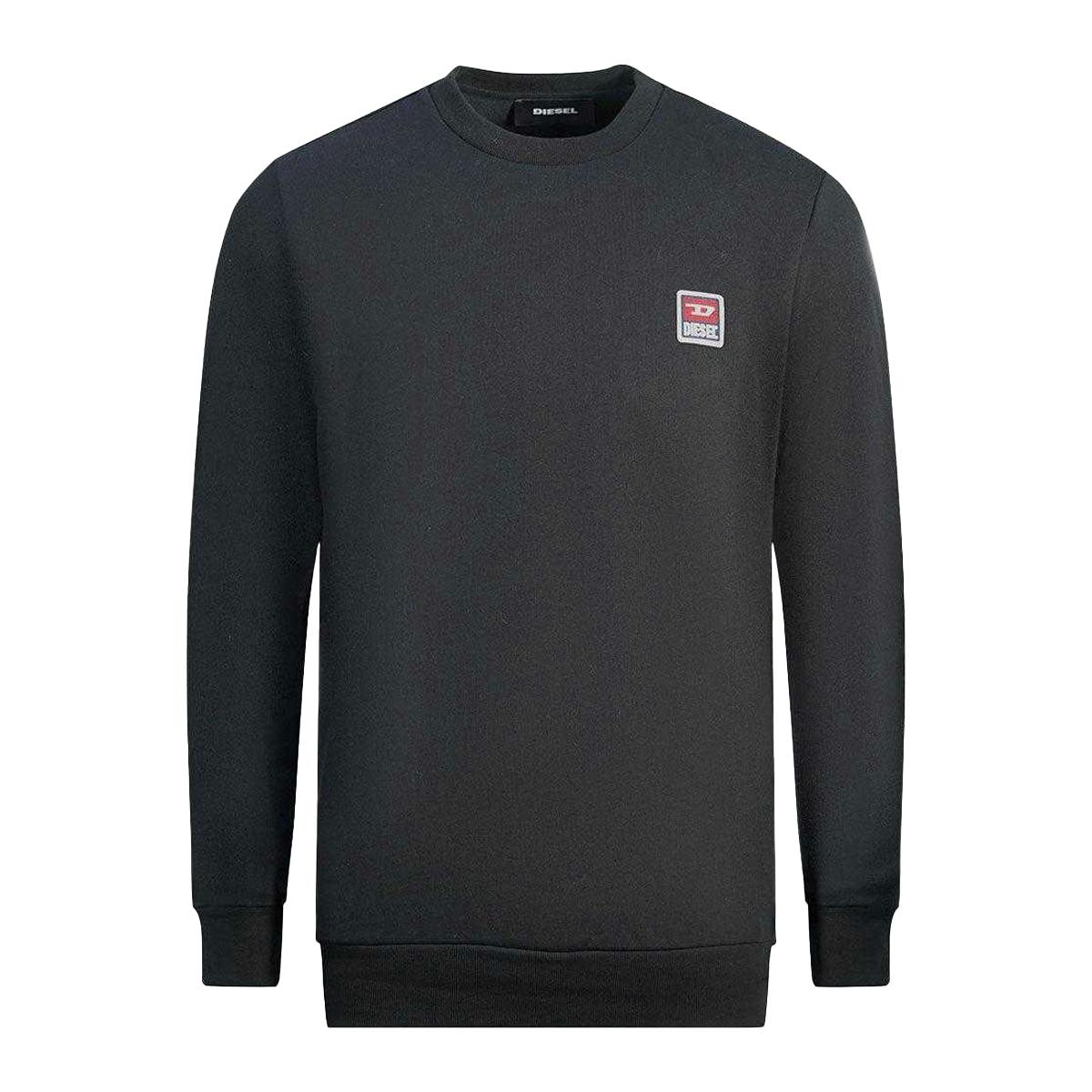 Diesel Men's Black Patch Logo Sweatshirt - Xs - 60% Cotton/40% Polyester