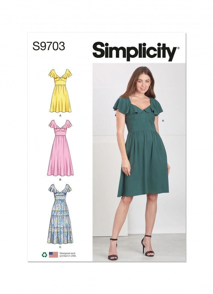 Simplicity Women's Sewing Pattern 9703, Dresses For D5 (4-6-8-10-12) - Intermediate - D5 (4-6-8-10-12)