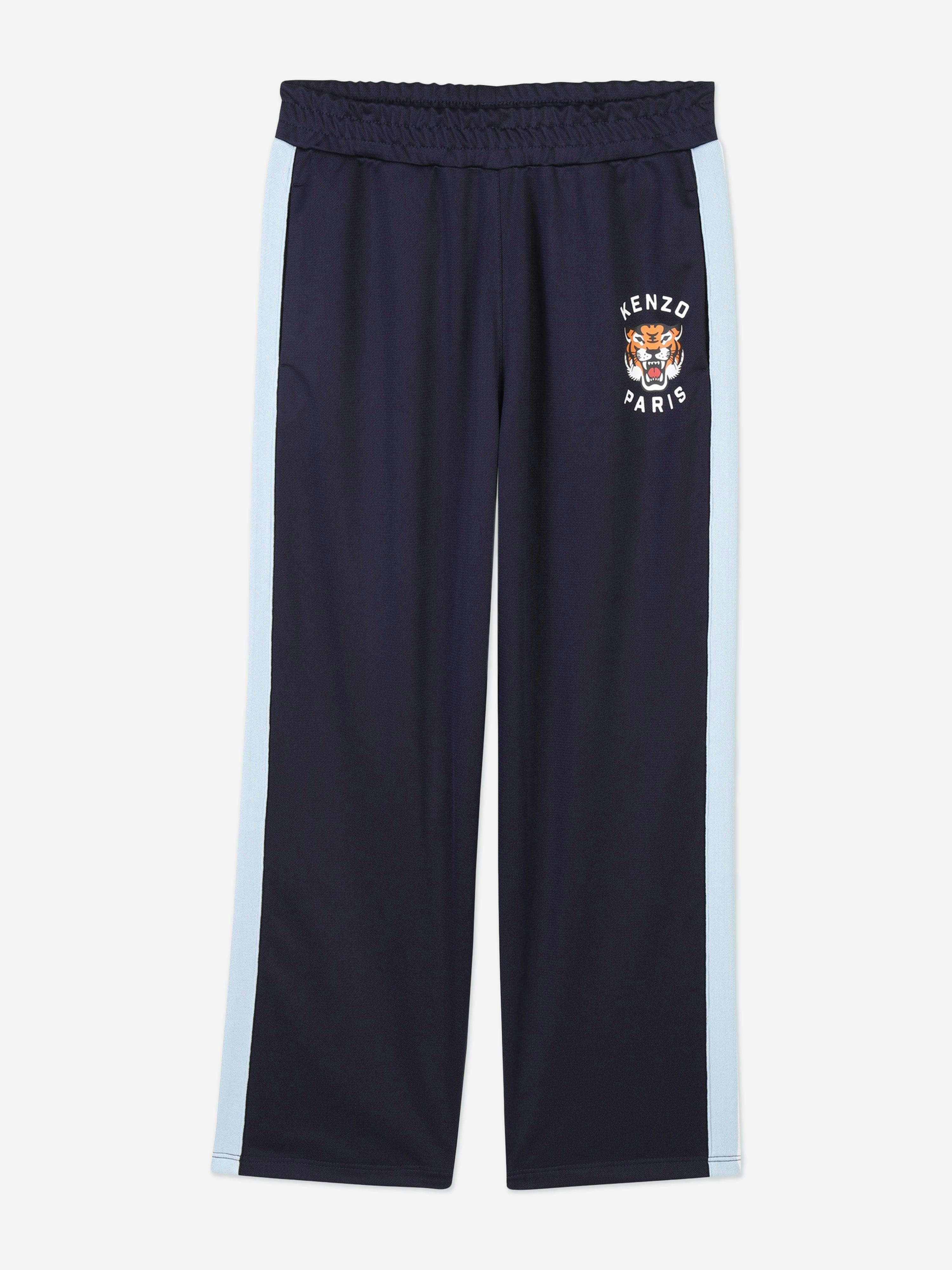 Kenzo Kids Blue Logo Track Pants In Navy - 5 Yrs