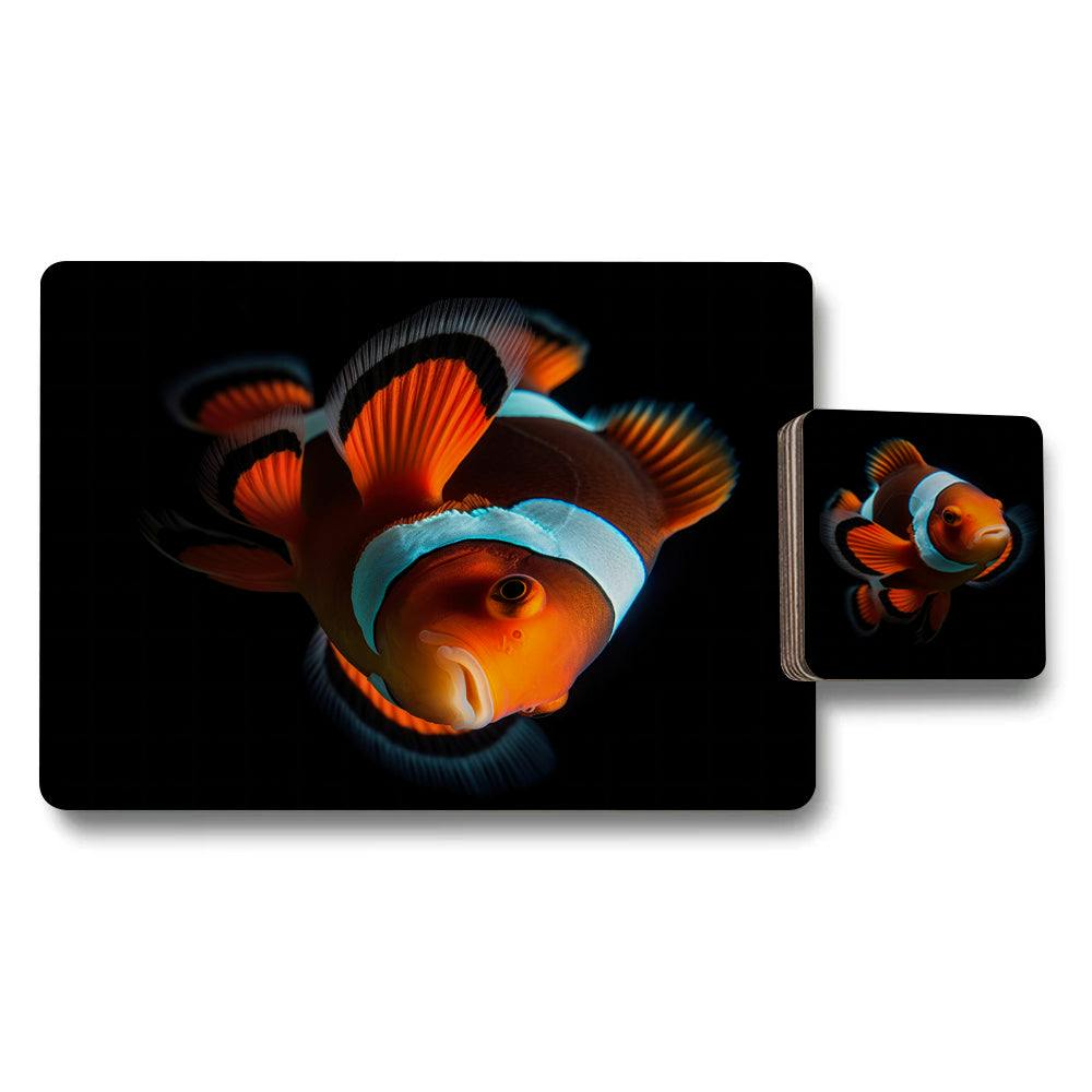 Rackhams Set Of 12 Placemats And Coasters 11X8 And 3.7X3.7 Designer Artwork Wood Bottom