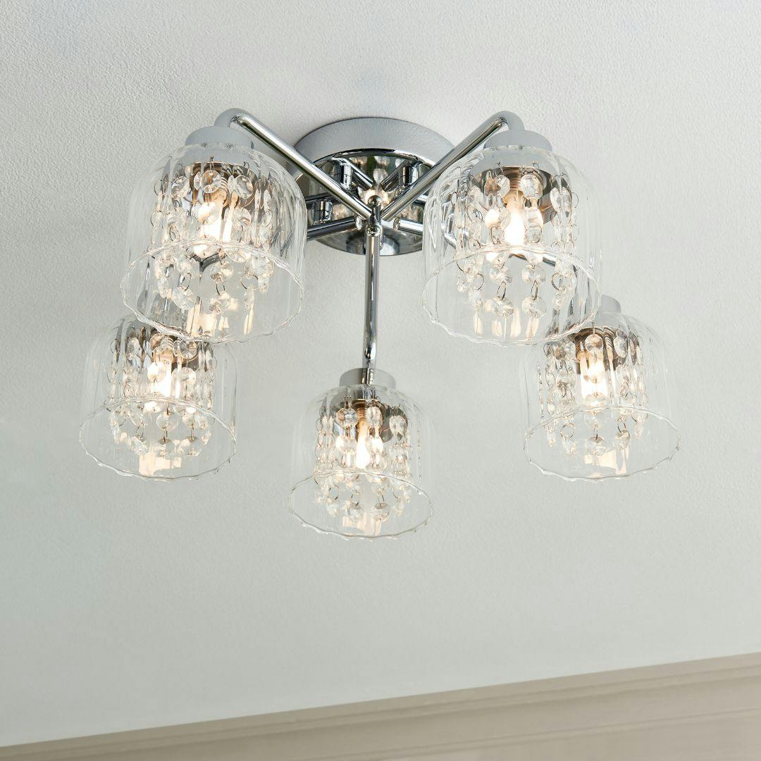 Pagazzi Lighting Light Pagazzi Ing Yarrow 5 Polished Chrome Semi Flush Ceiling