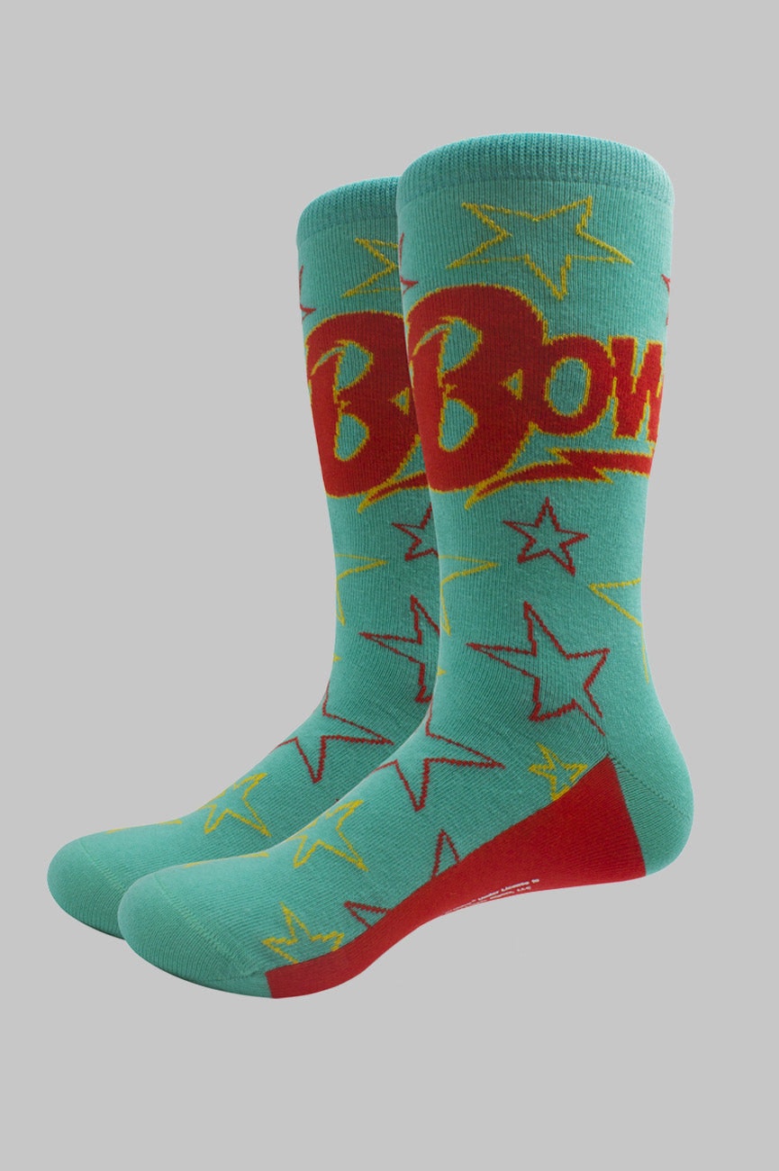 Paradiso Clothing Unisex Green David Bowie Stars Outline Socks