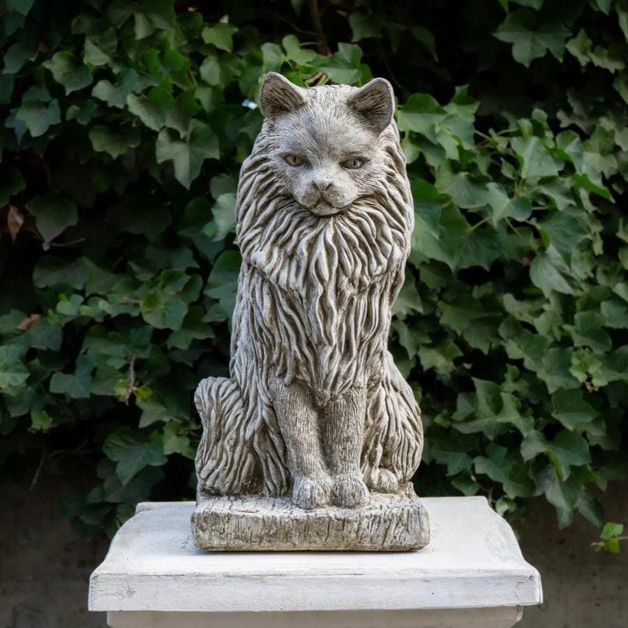 Osn Stone Cast Large Felis Cat Garden Ornament Animal Statue