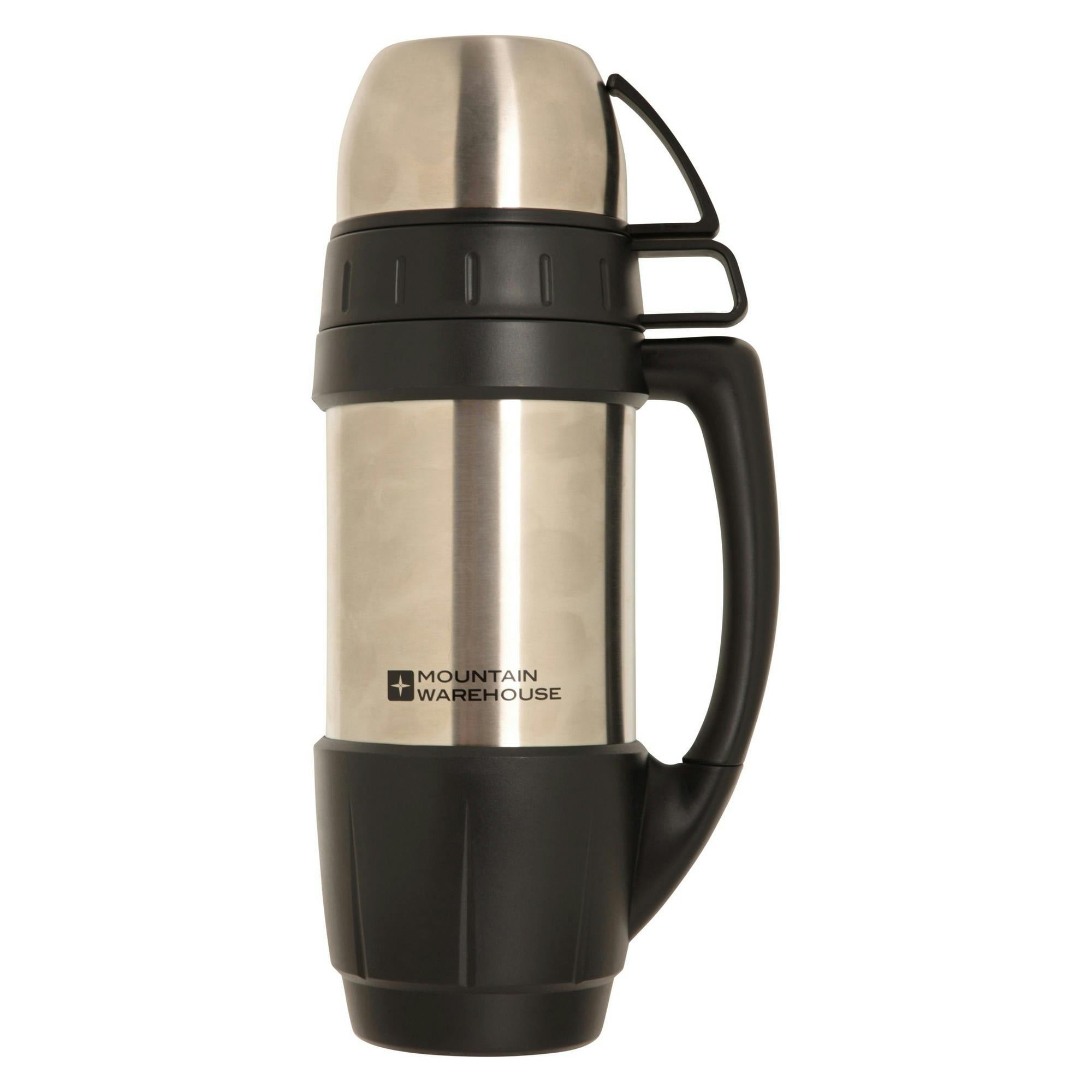 Mountain Warehouse Silver Double-Walled Flask & Cup Set - One Size - 100% Stainless Steel