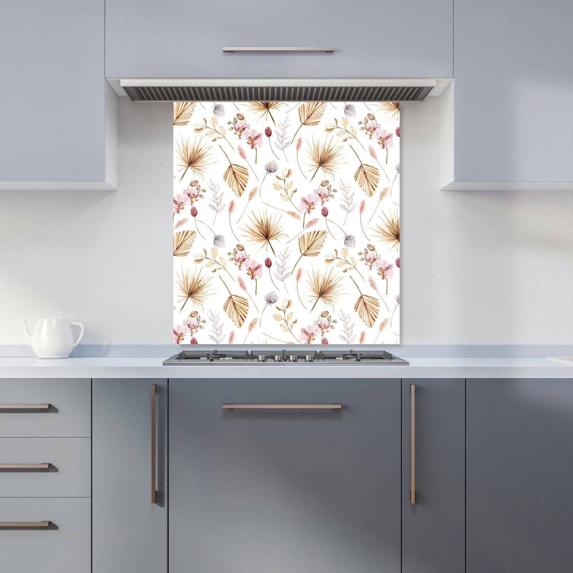 Warren Reed - Designer Watercolour Orchids Kitchen Splashback - W700mm X H650mm