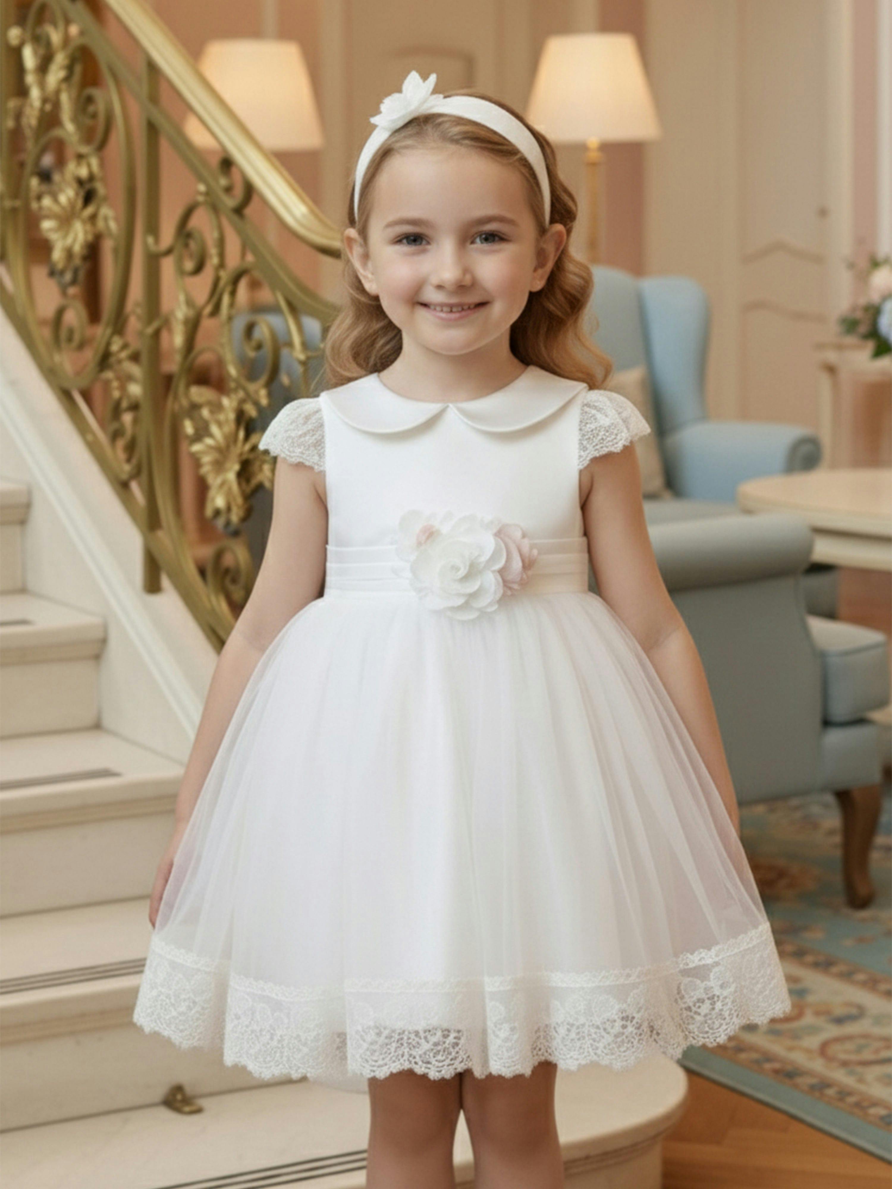 Dress & Fleur Women's Ivory Baby Girls Occasion Dress With Headband In - 24 Mths