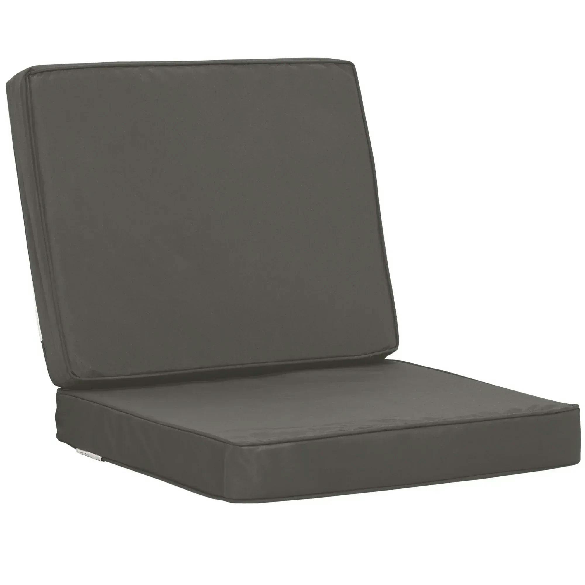 Rackhams Dark/Grey Set Of 2 Garden Seat And Back Cushion Set, Replacement Cushions For Outdoor Furniture With Seat Cushion And Back Cushion,