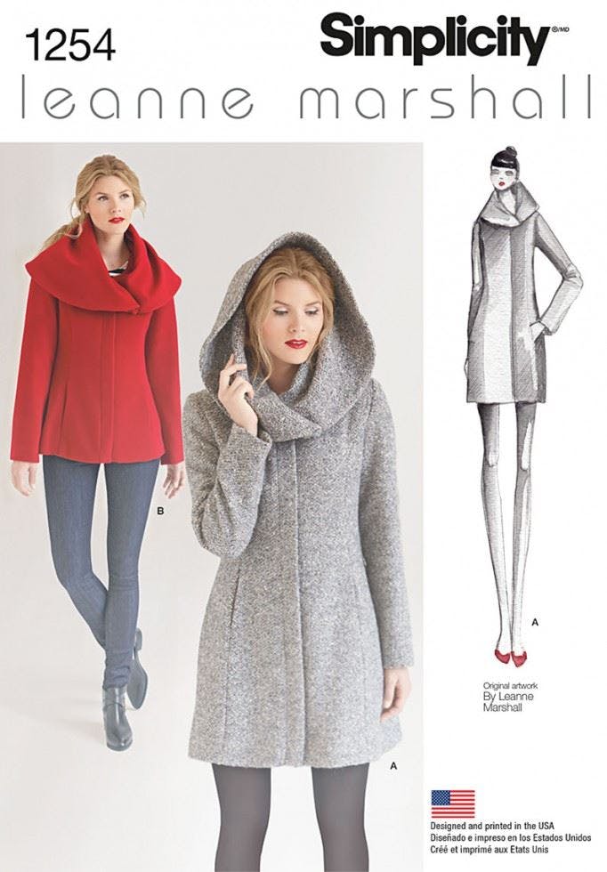 Simplicity Women's Sewing Pattern 1254, Coats For D5 (4-6-8-10-12) - Intermediate - D5 (4-6-8-10-12)