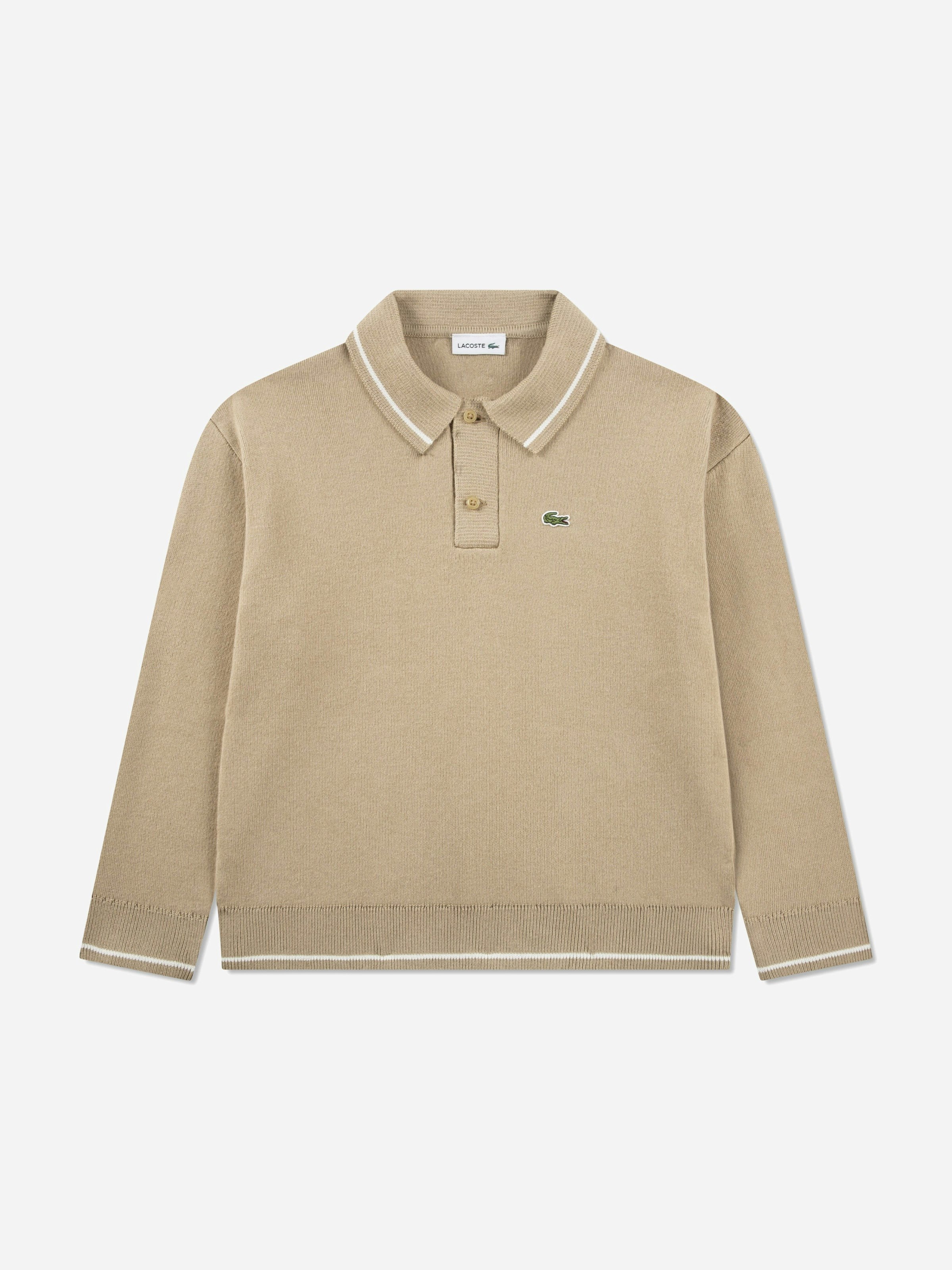 Lacoste Kids Boys Beige Lacoste Polo Jumper In - Xl 16Yrs