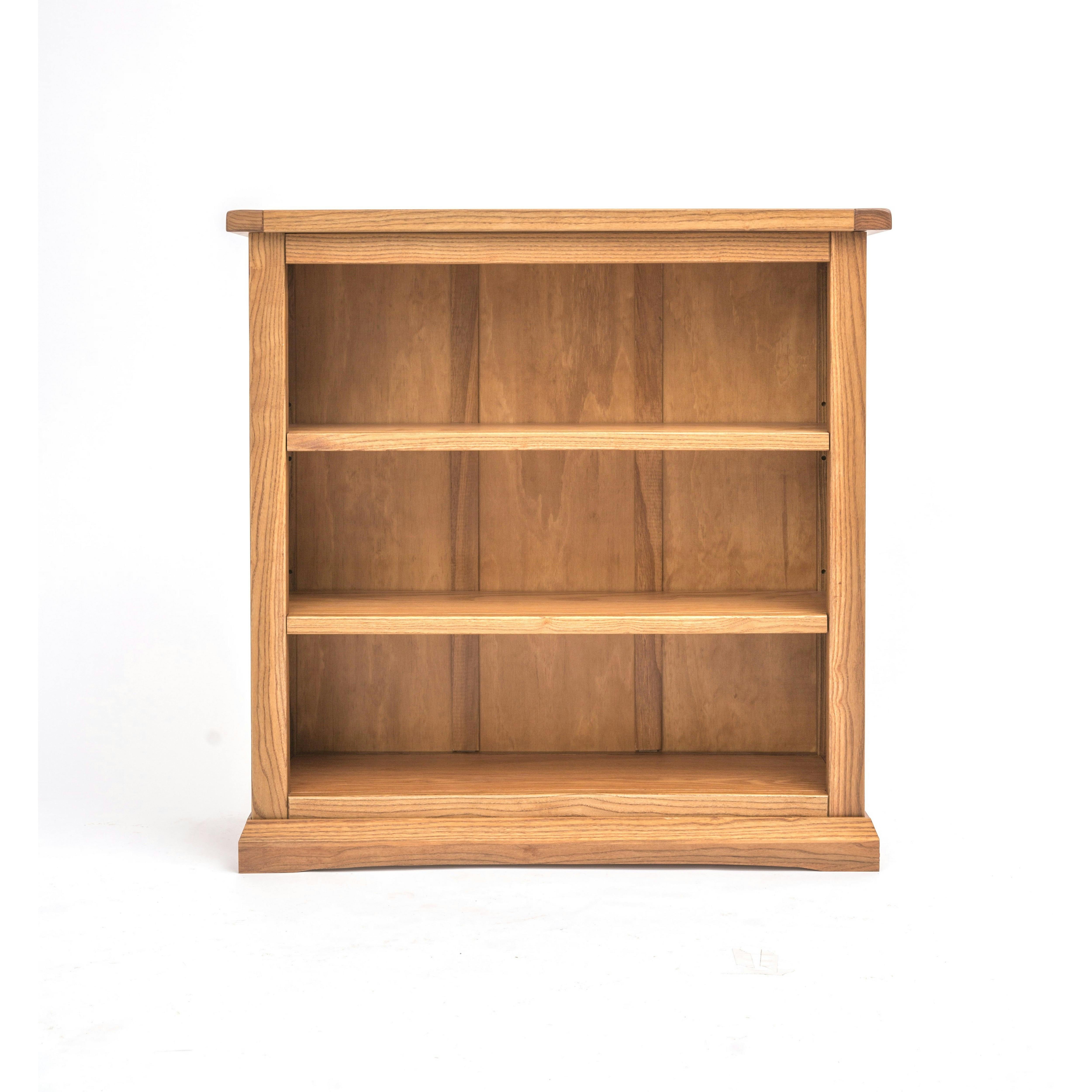 Salerno 3 Shelf Light Wood Bookcase - Solid Wood, Adjustable Shelves - 90 x 90 x 30cm - Image 3