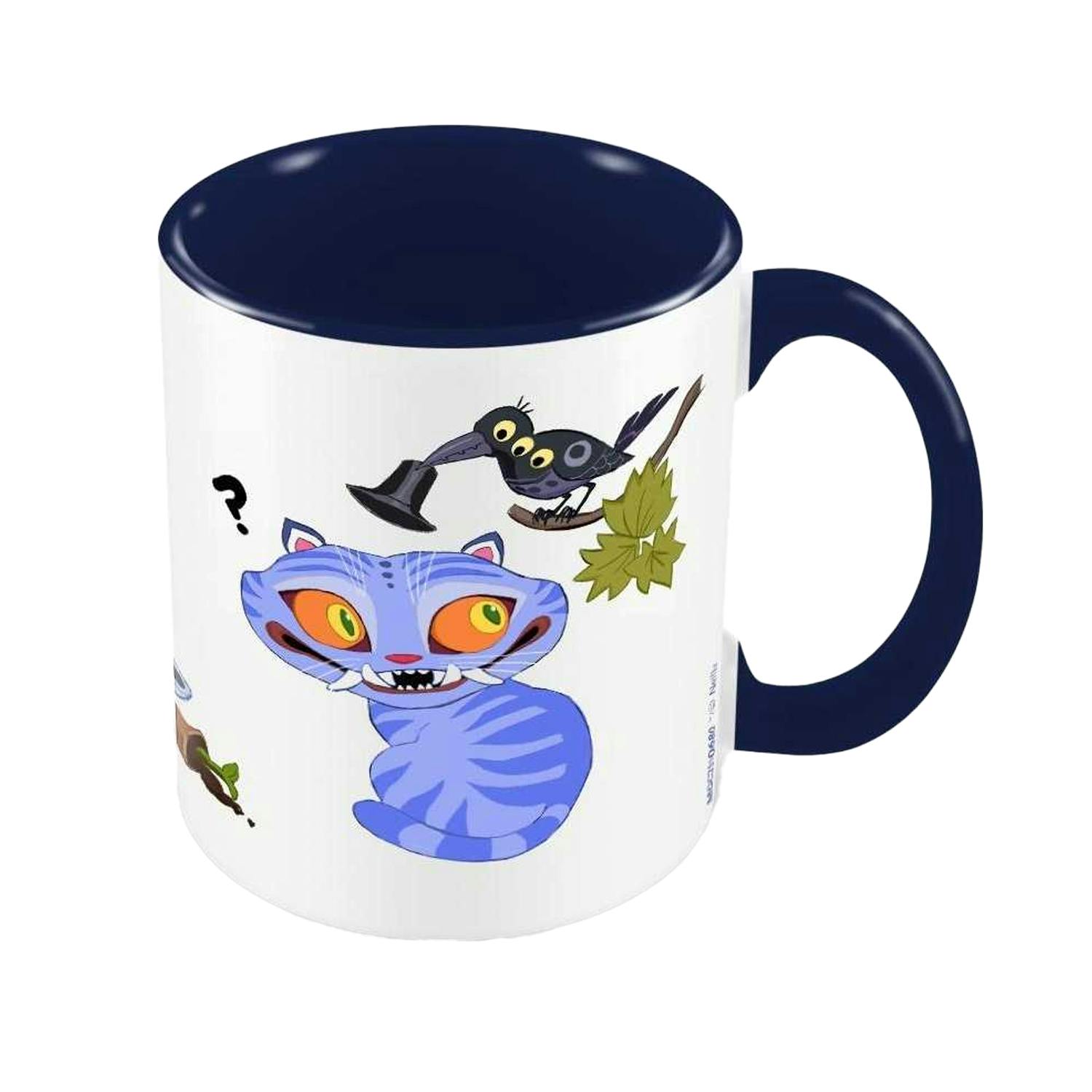 Rackhams White/Blue Two Tone Derpy Tiger Mug - Navy/ - One Size - Navy/ - 100% Mixed