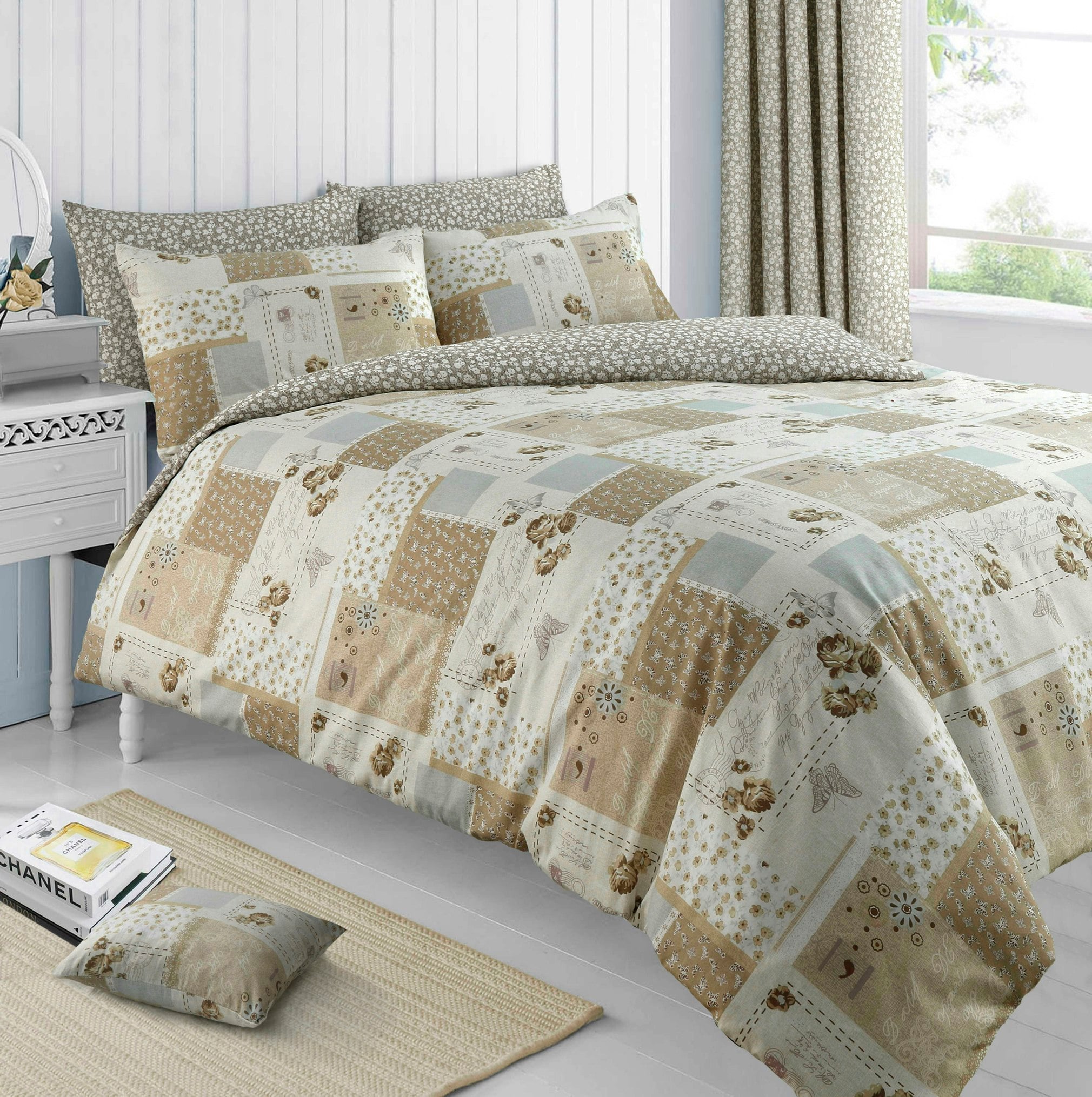 Velosso Brown Maya Printed Cotton Blend Duvet Cover And Pillowcase Set - Double