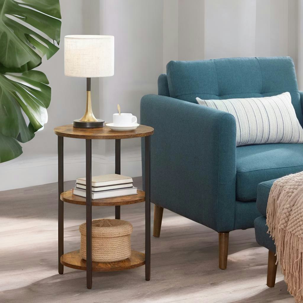 Rackhams Brown 3 Tier Small Round Coffee Table