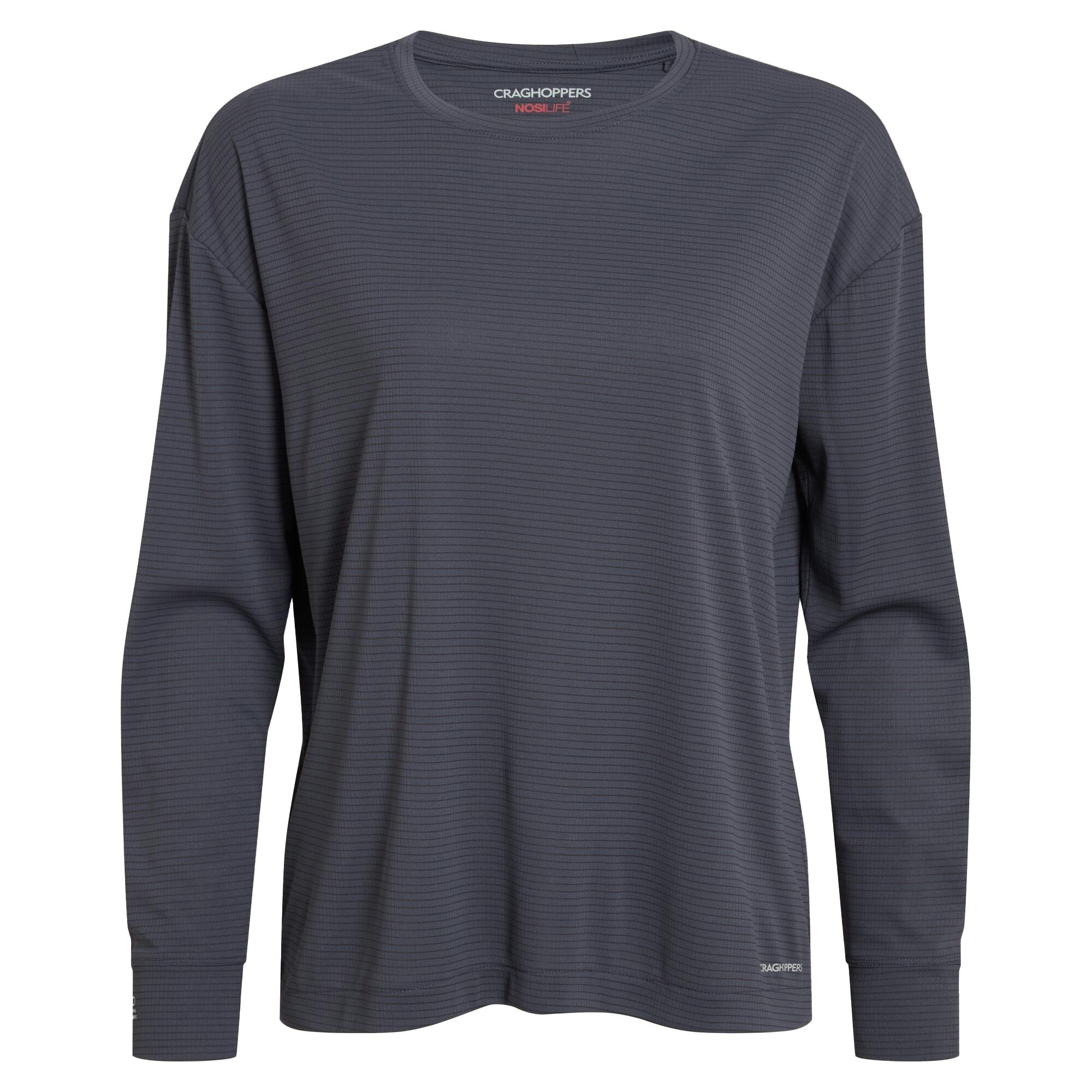 Craghoppers Women's Anthracite Nosilife Long-Sleeved T-Shirt - 12 Uk - 100% Recycled Polyester