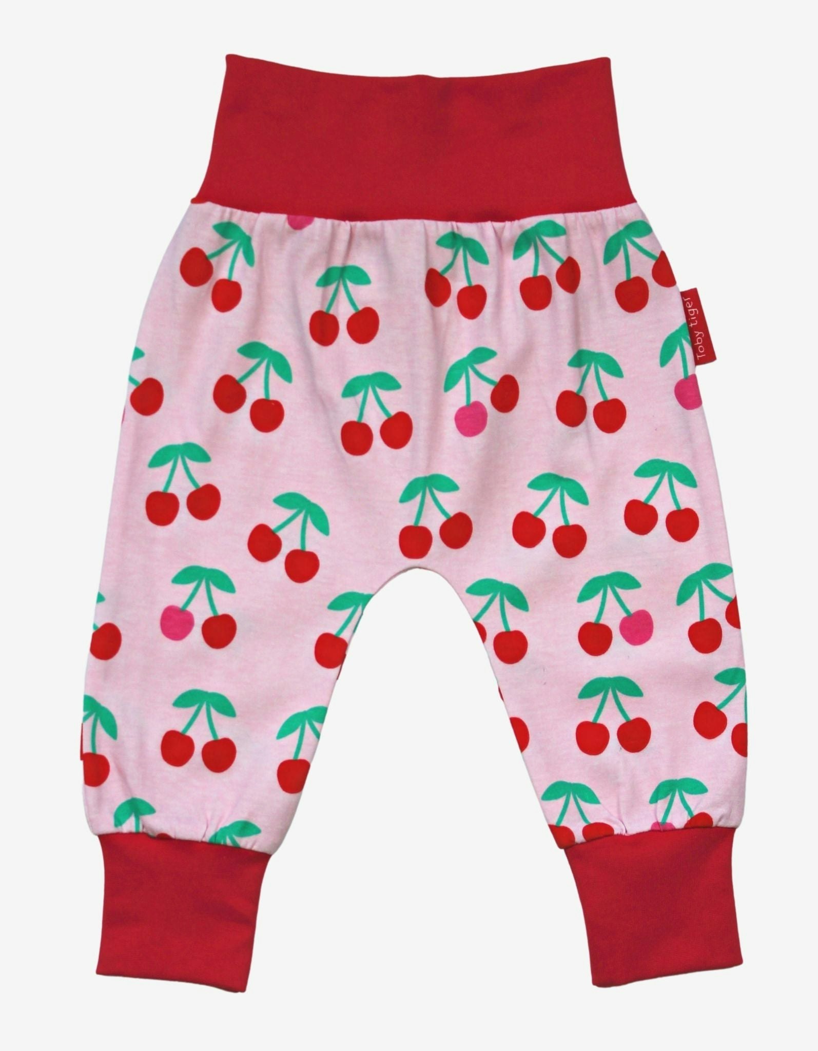 Toby Tiger Organic Cherry Print Yoga Pants - 0-3M / 56Cm