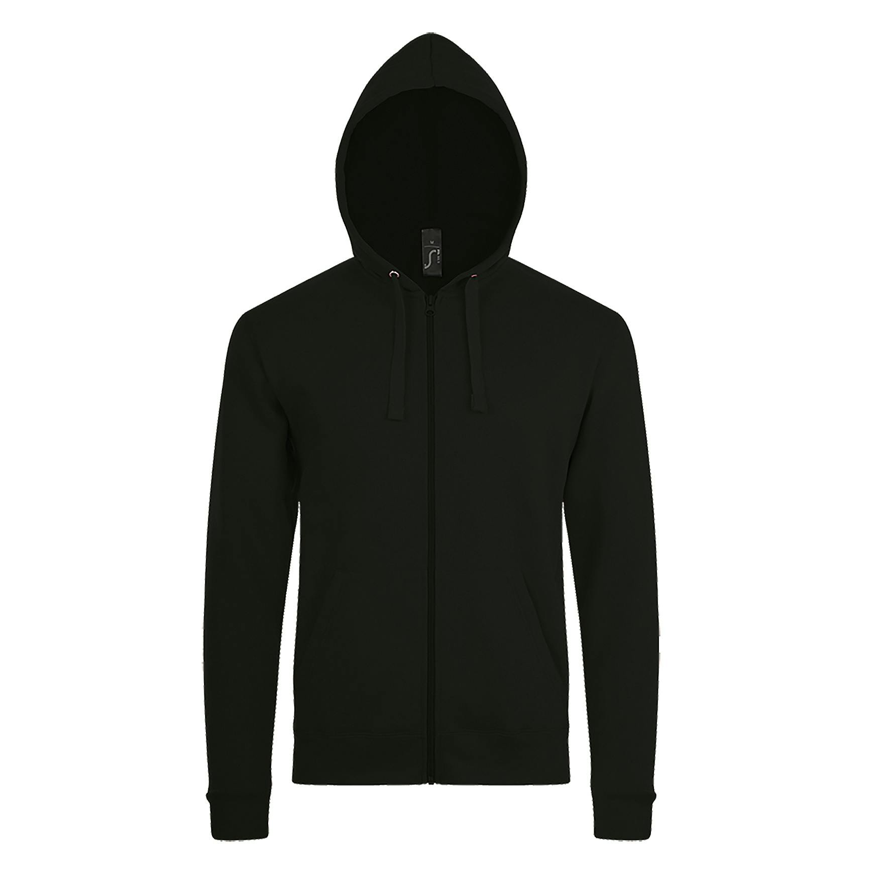 SOLS Mens Stone Zip Up Plain Hoodie (Black) - Size Small - Image 2