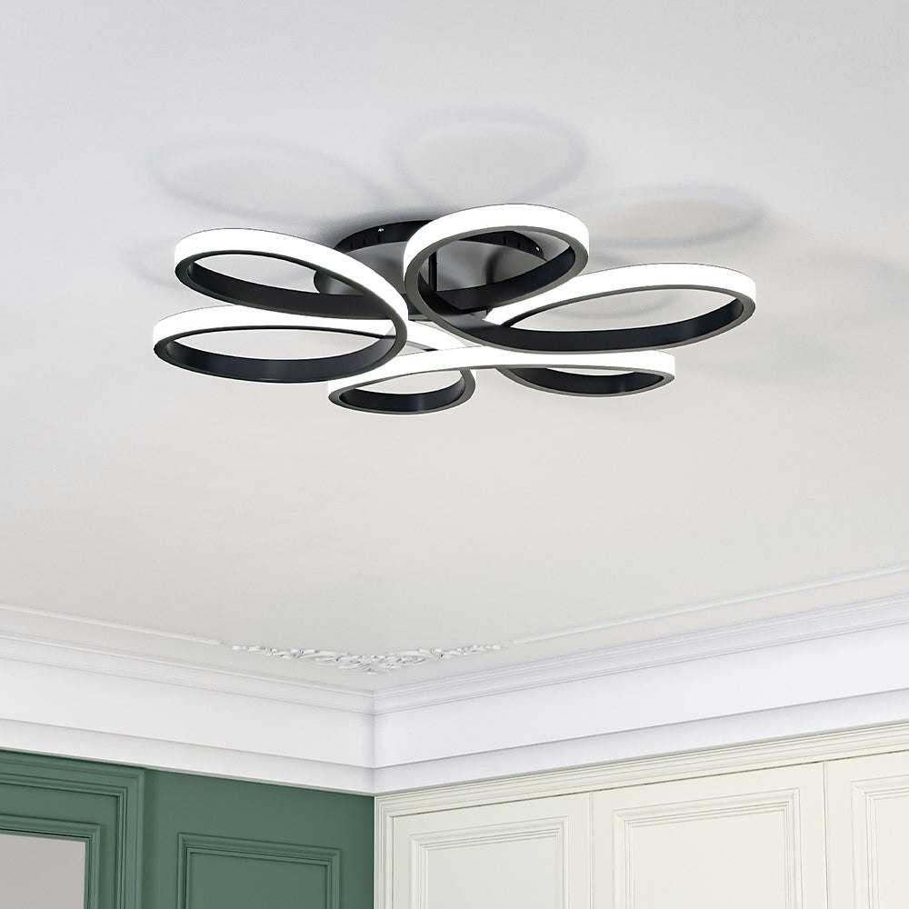 Rackhams Black/White/Light Frame Modern Dimmable/ Led Chandelier Ceiling - Non-Dimmable - 74 Cm