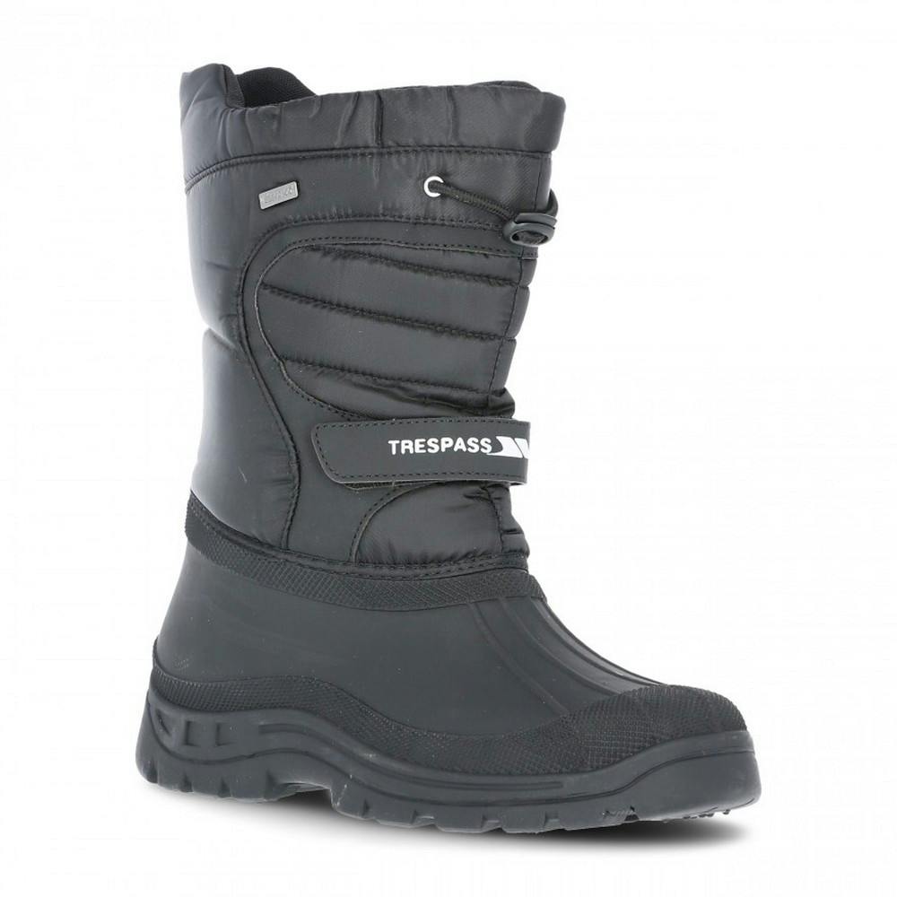 Trespass Unisex Black Dodo Pull On Winter Snow Boots - 11 Uk - 34% Tpu/33% Textile/33% Rubber