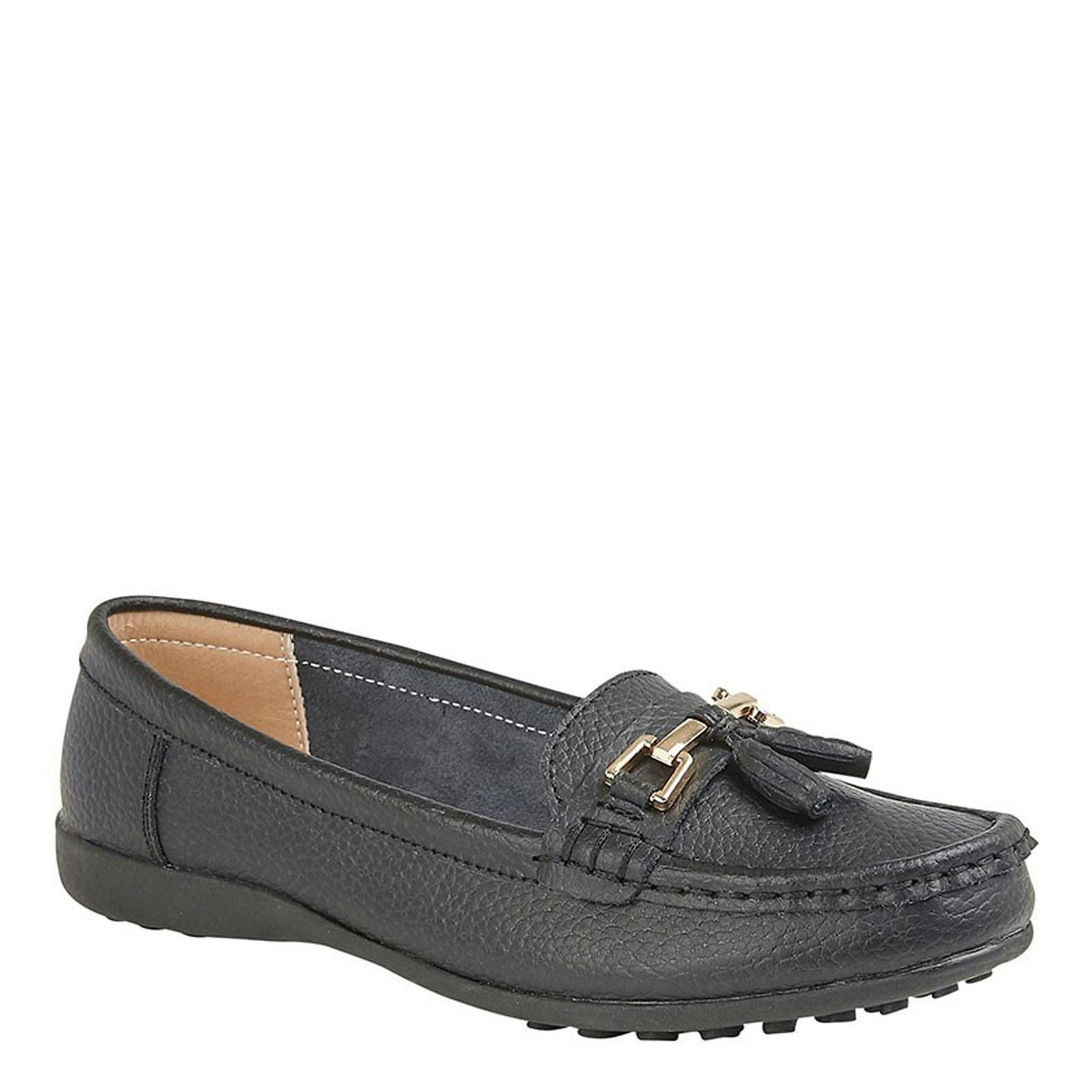 Boulevard Black L 748 Tassle Loafer Shoes - 7 Uk